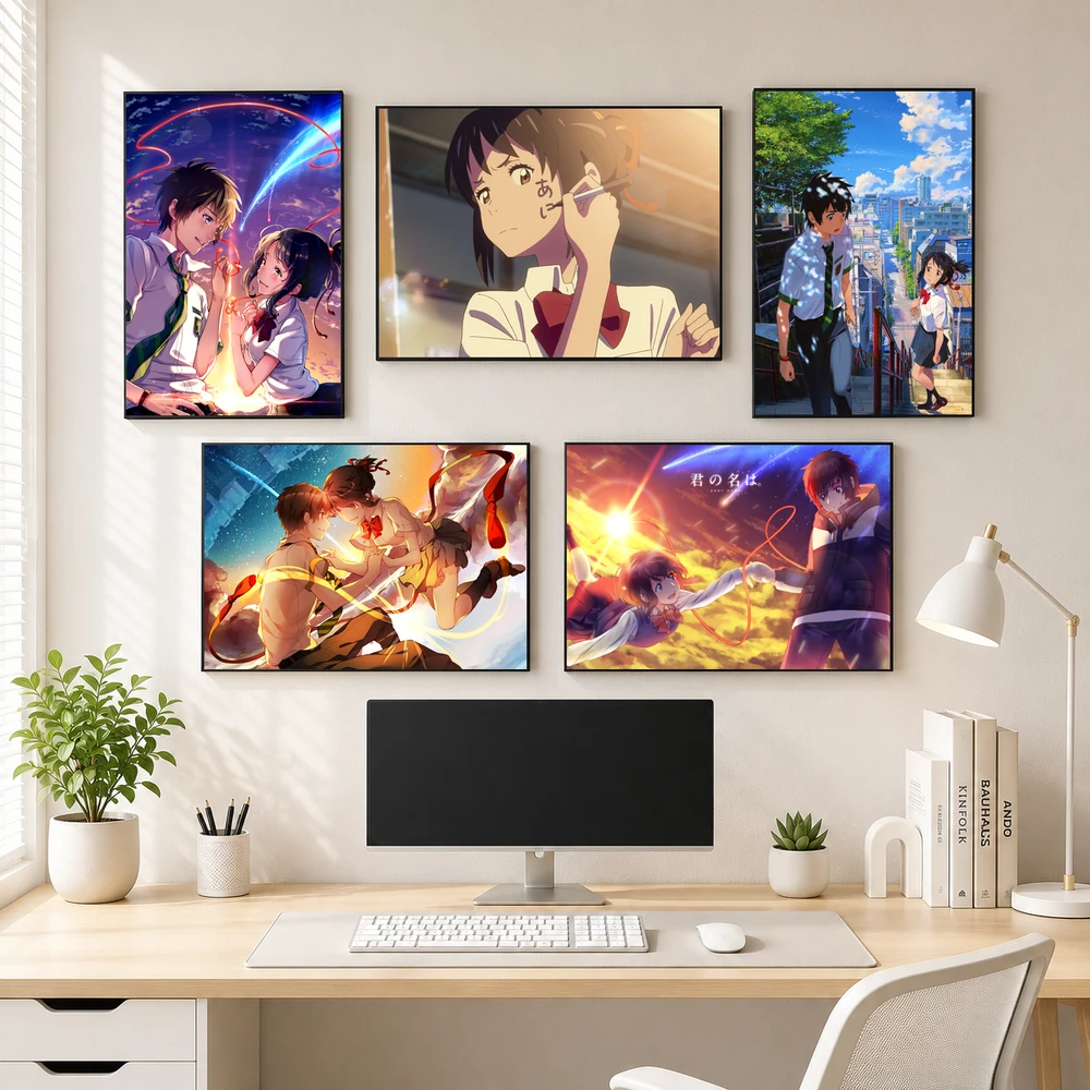 Poster A3 Ảnh Tổng Hợp YN Anime Manga Kimi no Na wa Your Name Bền Đẹp Có Cán Màng Bóng Bề Mặt