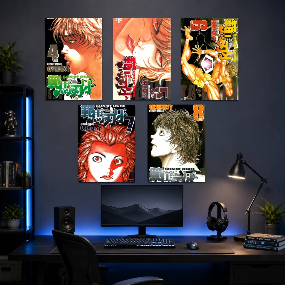 Poster A3 Baki Cover Anime Manga Baki Bền Đẹp Có Cán Màng Bóng Bề Mặt
