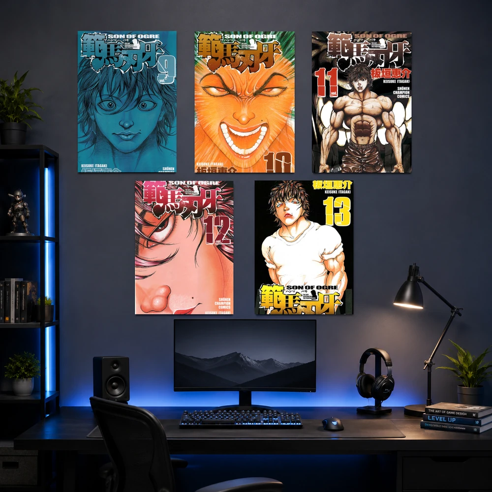 Poster A3 Baki Cover Anime Manga Baki Bền Đẹp Có Cán Màng Bóng Bề Mặt