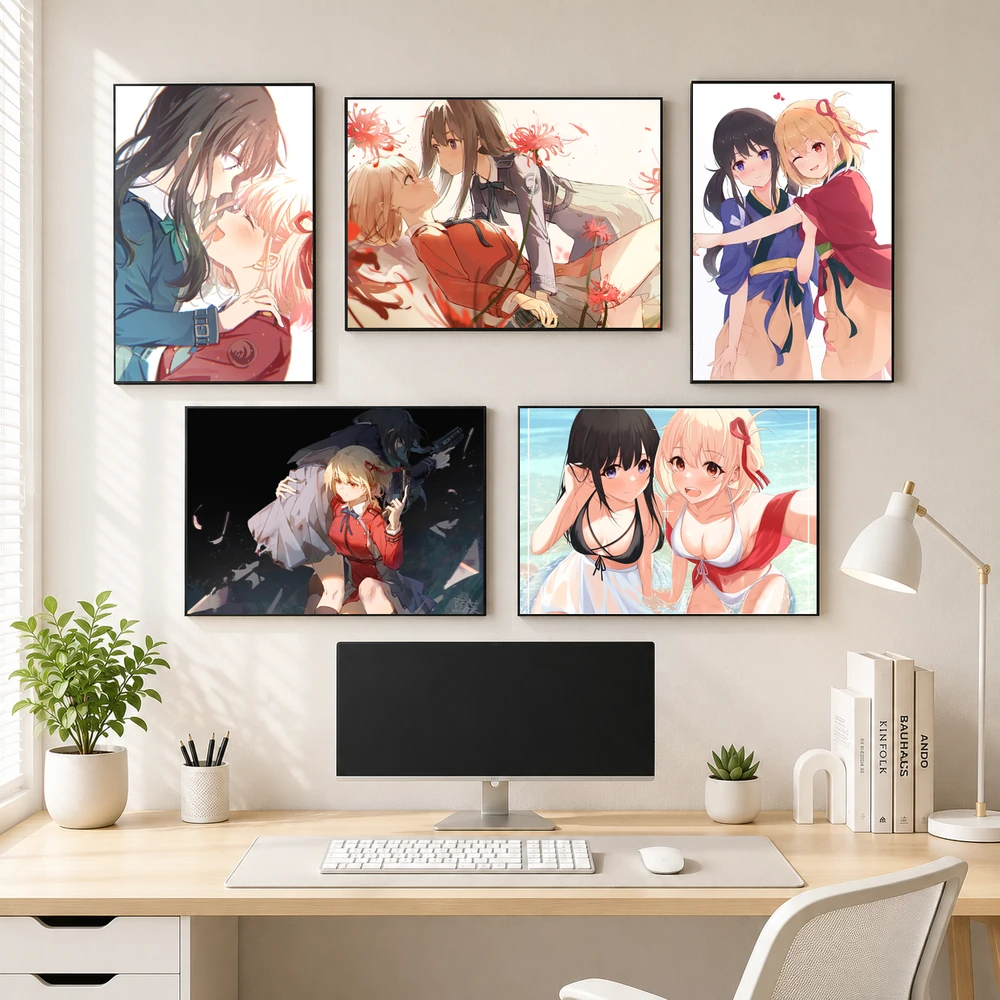 Poster A3 Chisato, Takina Anime Manga Lightnovel Lycoris Recoil Bền Đẹp Có Cán Màng Bóng Bề Mặt