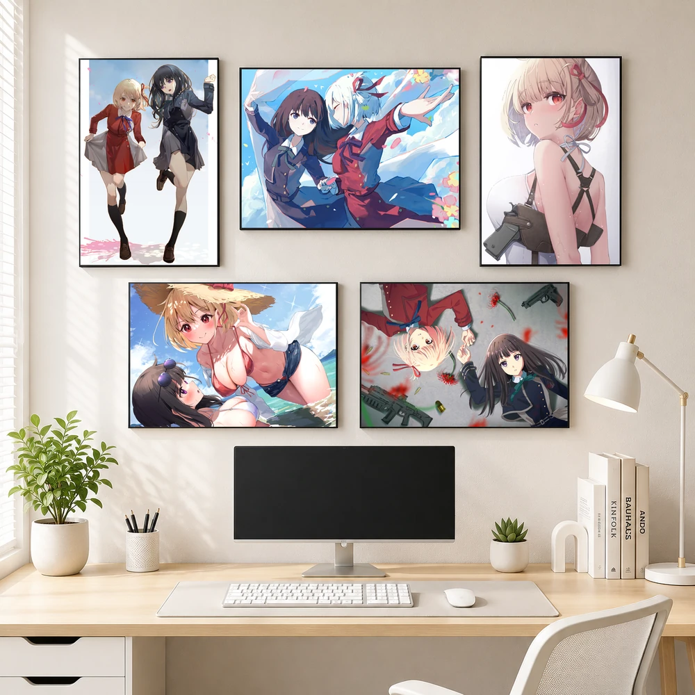 Poster A3 Chisato, Takina Anime Manga Lightnovel Lycoris Recoil Bền Đẹp Có Cán Màng Bóng Bề Mặt