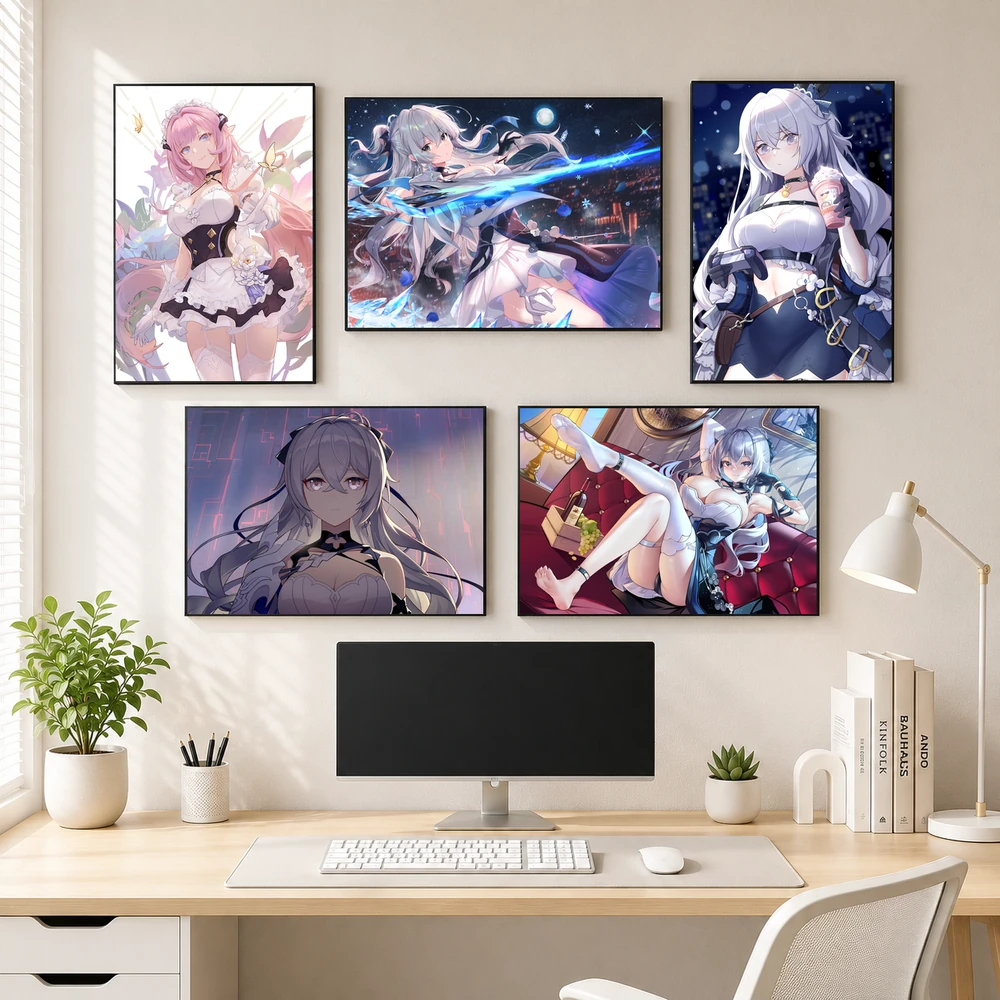 Poster A3 Elysia & Bronya Zaychik Game Honkai Impact 3rd Bền Đẹp Có Cán Màng Bóng Bề Mặt