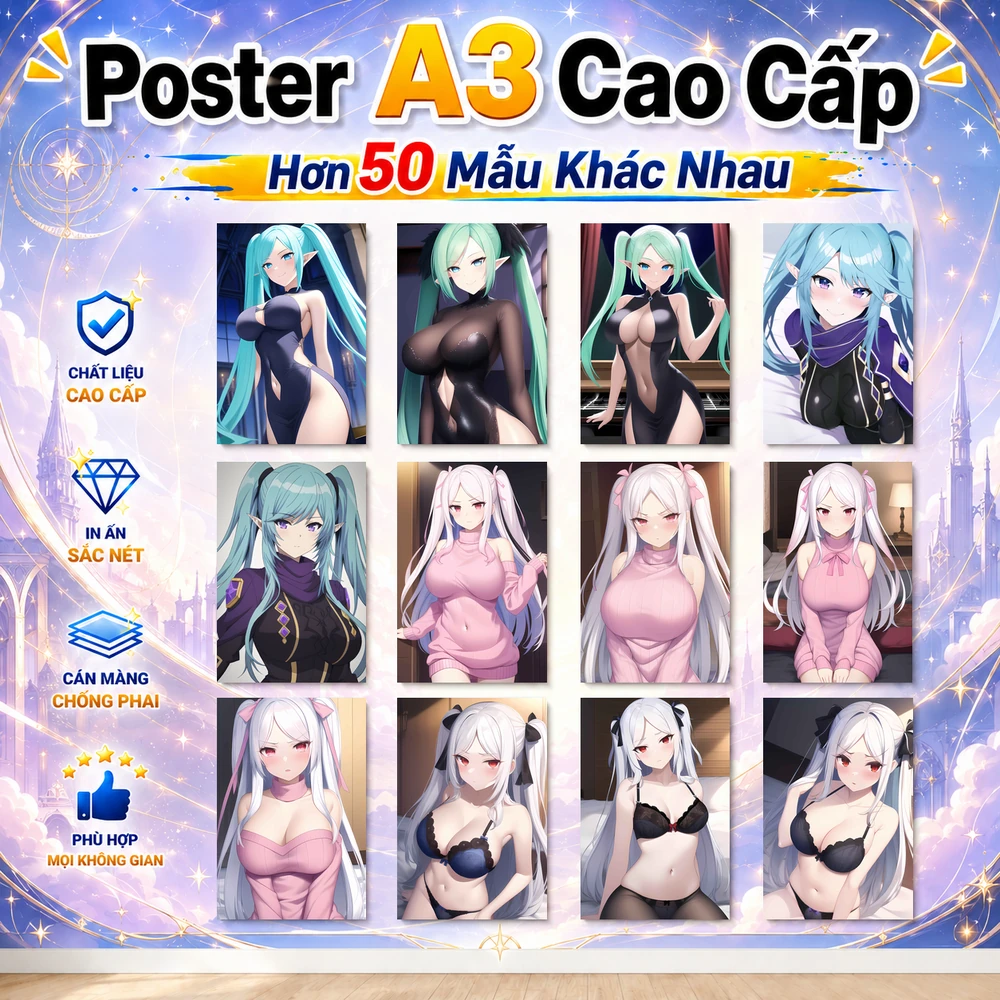 Poster A3 Epsilon Alexia Gamma Anime Manga LightNovel Chúa Tể Bóng tối Bền Đẹp Có Cán Màng Bóng Bề Mặt
