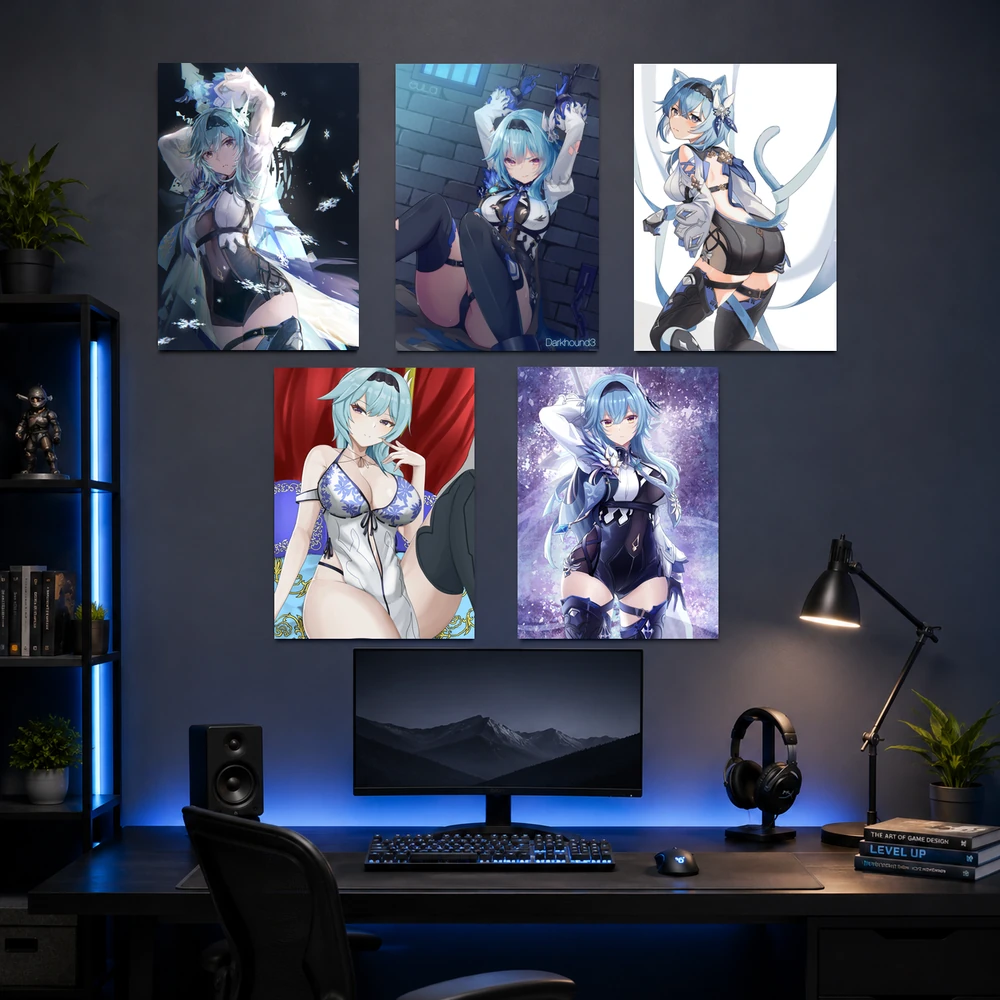 Poster A3 Eula Game Genshin Impact Bền Đẹp Có Cán Màng Bóng Bề Mặt