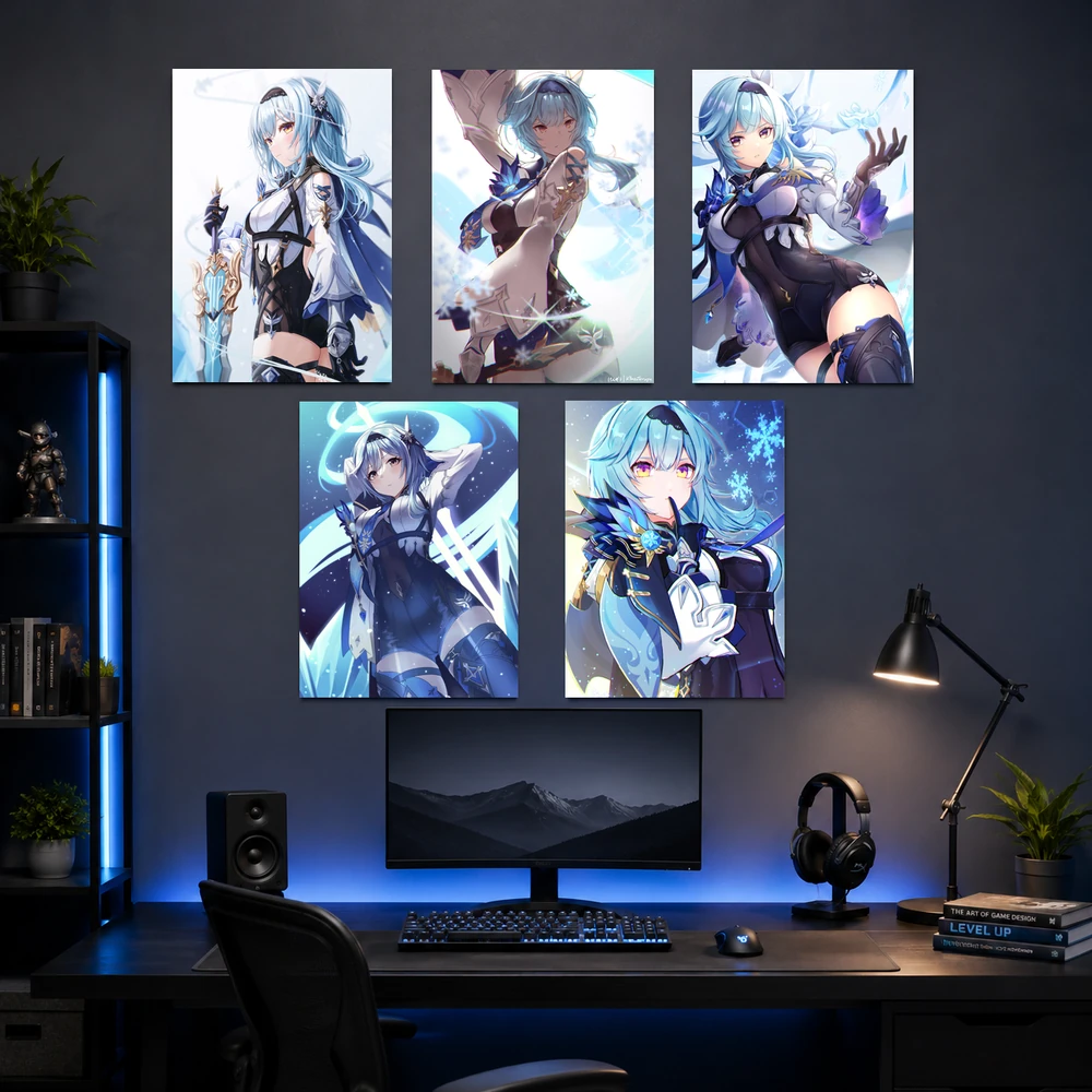 Poster A3 Eula Game Genshin Impact Bền Đẹp Có Cán Màng Bóng Bề Mặt