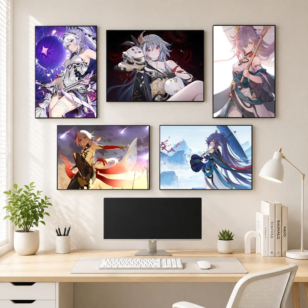 Poster A3 Fu Hua & Kiana Kaslana Game Honkai Impact 3rd Bền Đẹp Có Cán Màng Bóng Bề Mặt