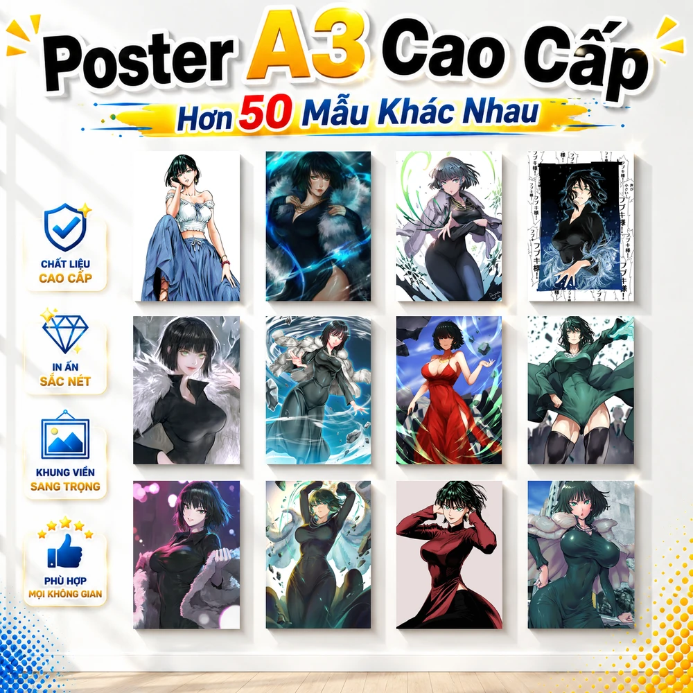 Poster A3 Fubuki Anime Manga One Punch Man Bền Đẹp Có Cán Màng Bóng Bề Mặt