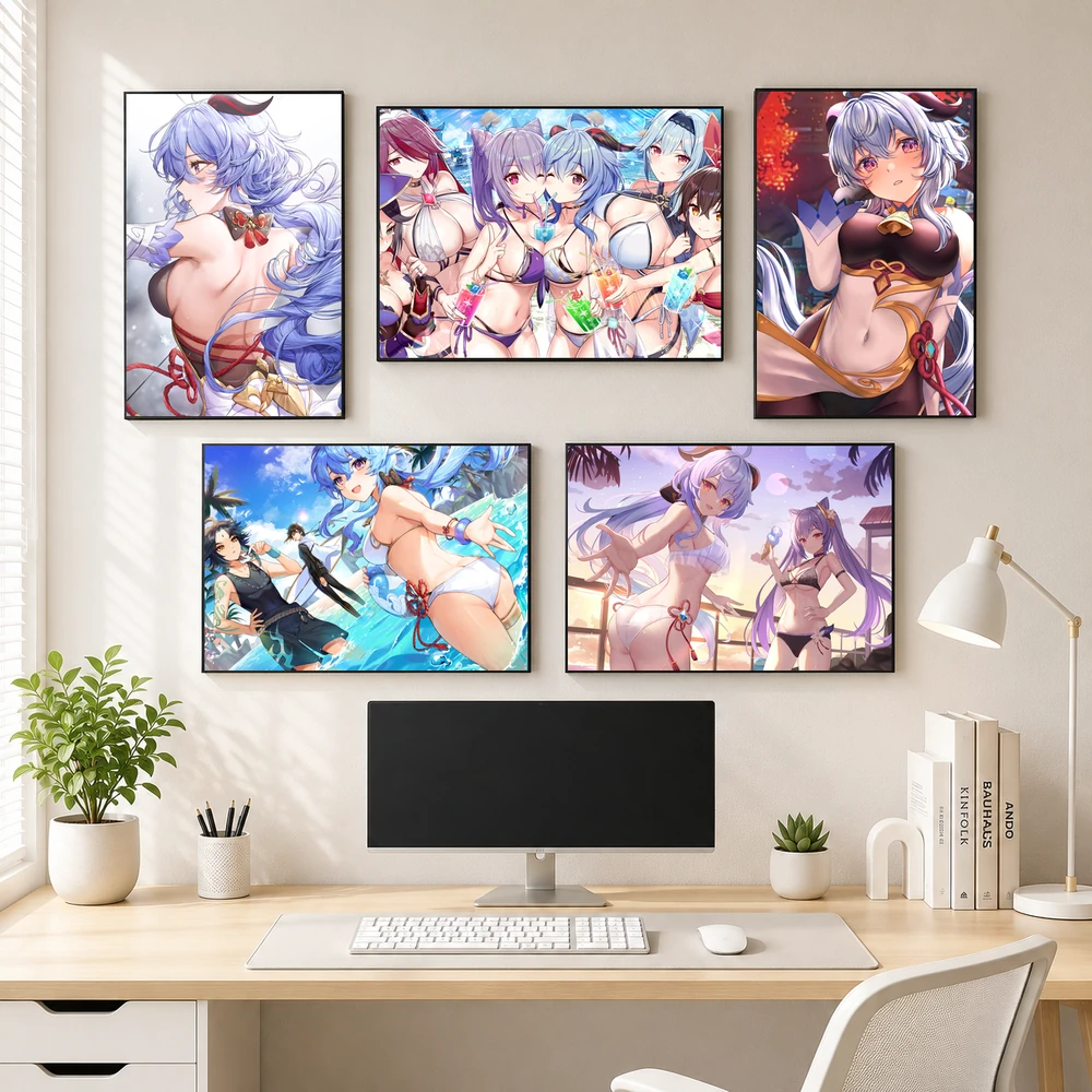 Poster A3 Ganyu Anime Genshin Impact Bền Đẹp Có Cán Màng Bóng Bề Mặt