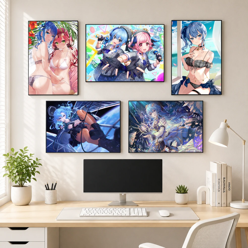 Poster A3 Hoshimachi Suisei Nhân Vật IDOL Hololive Bền Đẹp Có Cán Màng Bóng Bề Mặt
