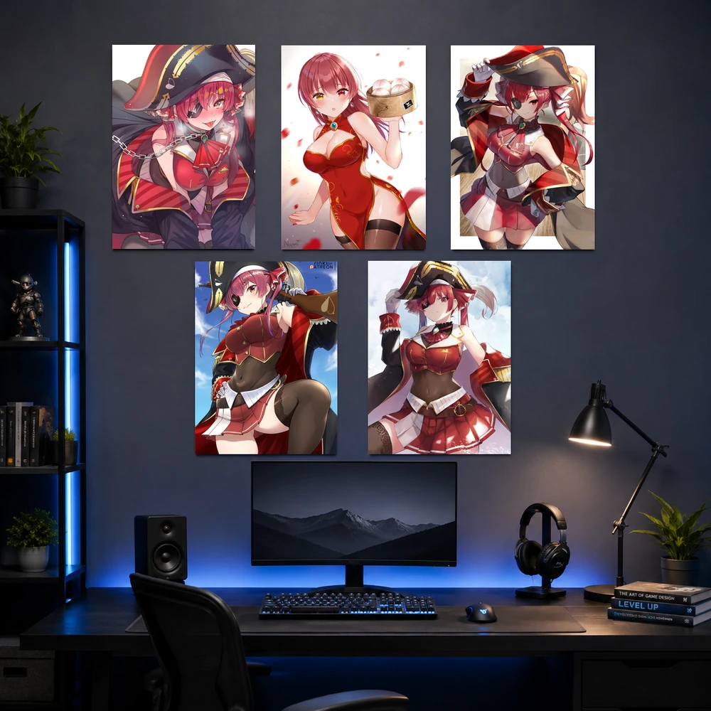 Poster A3 Houshou Marine Nhân Vật IDOL Hololive Bền Đẹp Có Cán Màng Bóng Bề Mặt