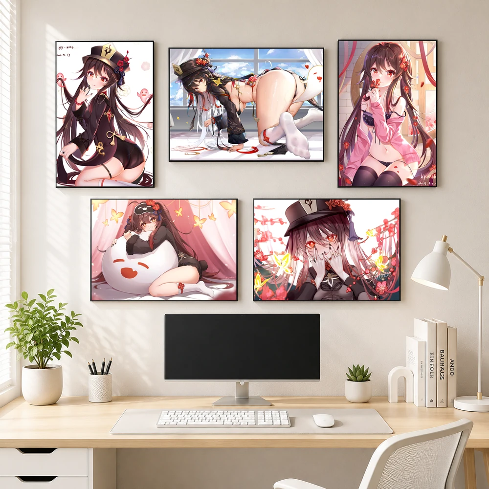 Poster A3 Hu Tao Game Genshin Impact Bền Đẹp Có Cán Màng Bóng Bề Mặt