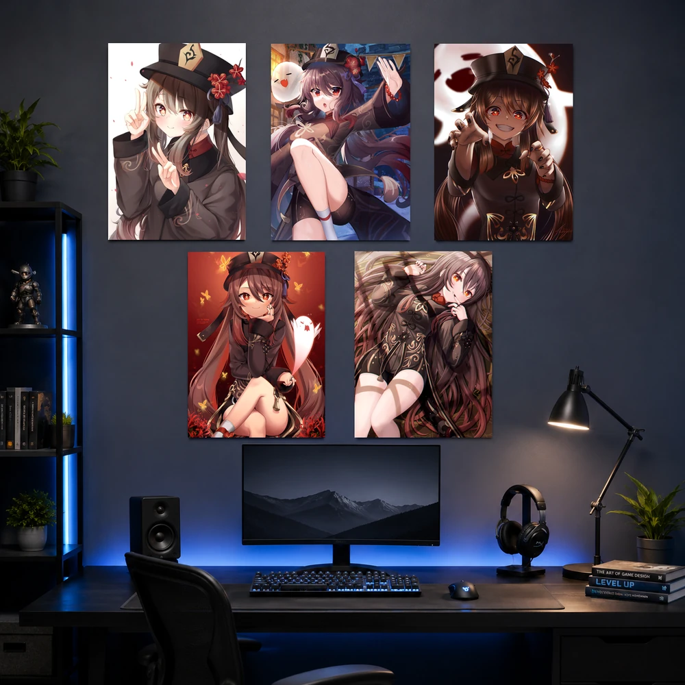 Poster A3 Hu Tao Game Genshin Impact Bền Đẹp Có Cán Màng Bóng Bề Mặt