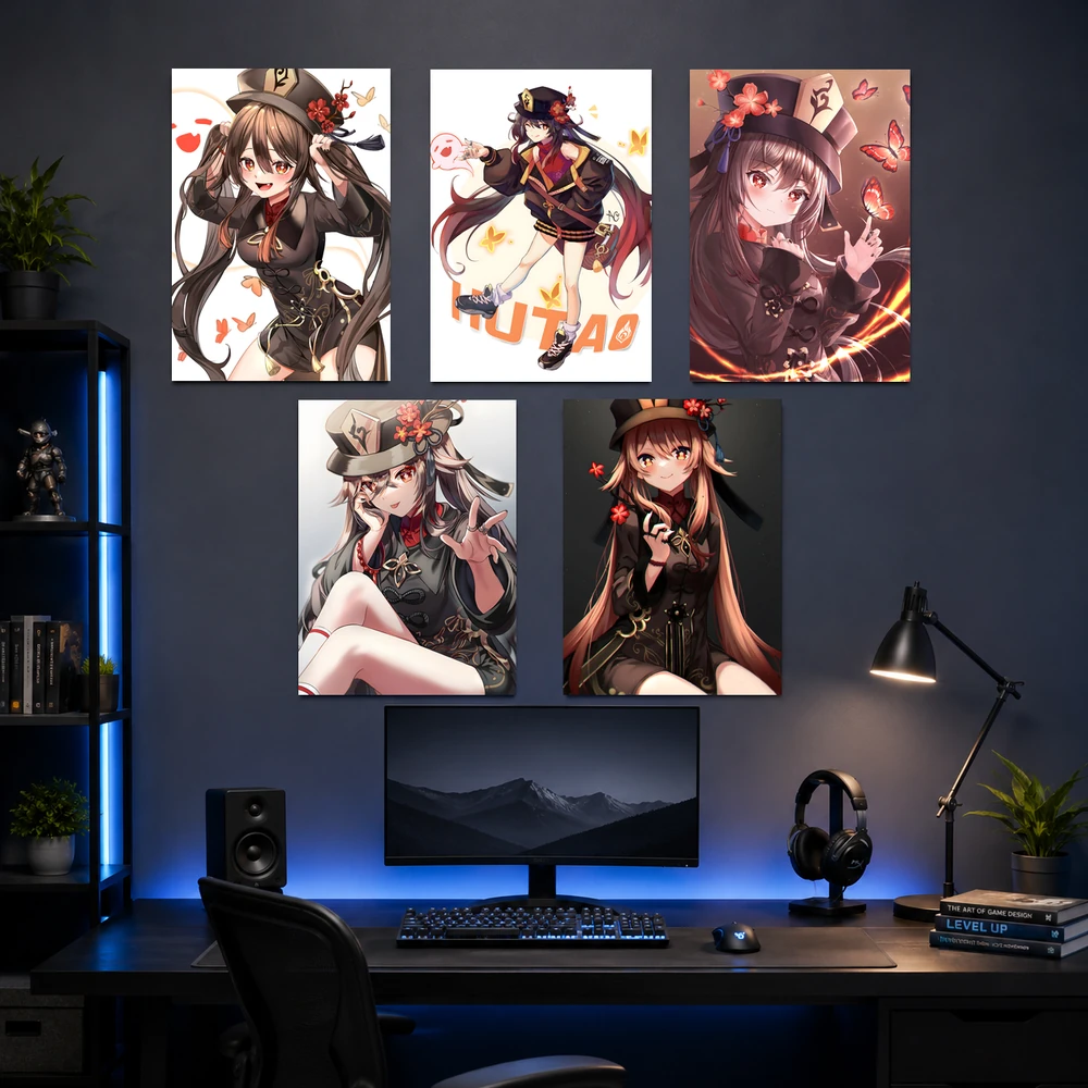 Poster A3 Hu Tao Game Genshin Impact Bền Đẹp Có Cán Màng Bóng Bề Mặt
