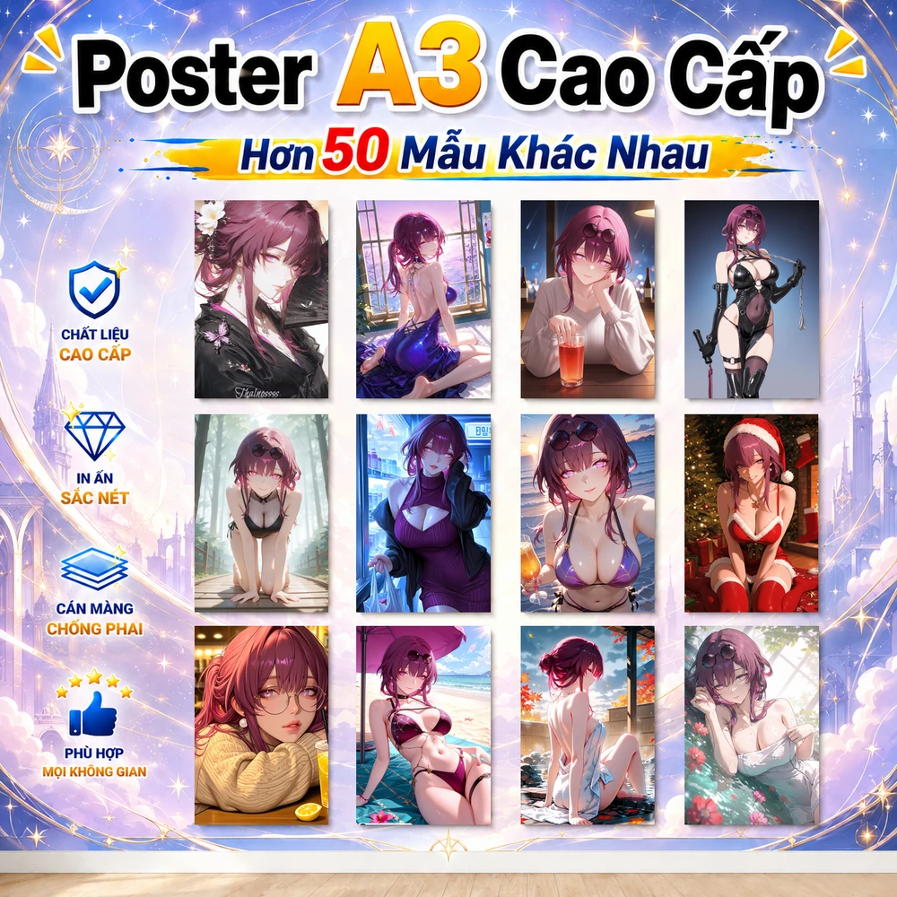 Poster A3 Kafka Honkai Star Rail Bền Đẹp Có Cán Màng Bóng Bề Mặt