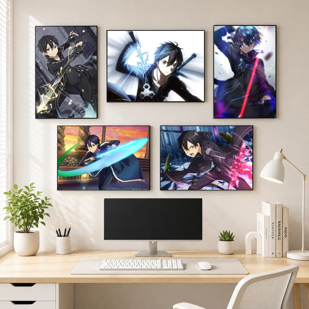 Poster A3 Kirito Anime Manga Light Novel Sword Art Online Bền Đẹp Có Cán Màng Bóng Bề Mặt
