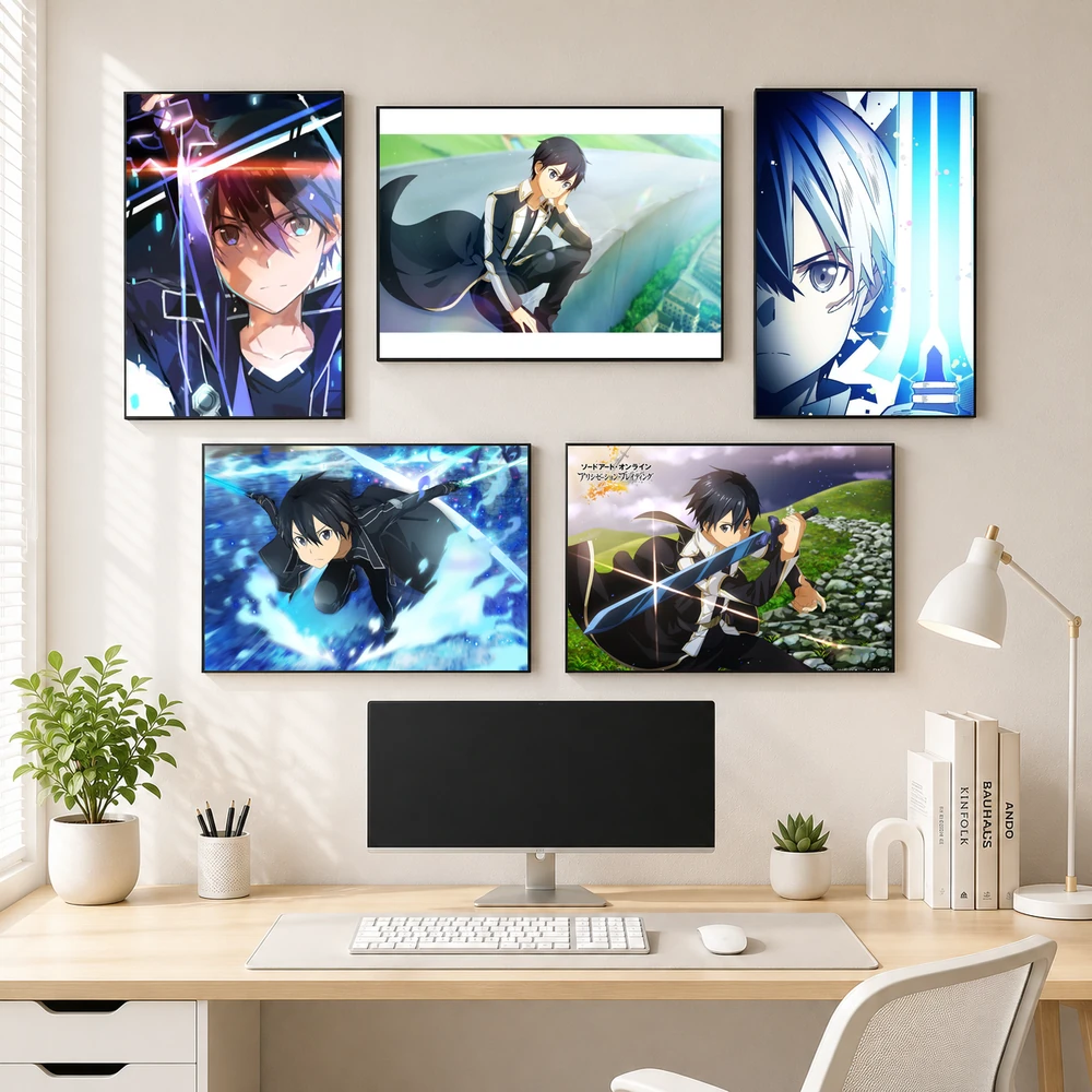 Poster A3 Kirito Anime Manga Light Novel Sword Art Online Bền Đẹp Có Cán Màng Bóng Bề Mặt