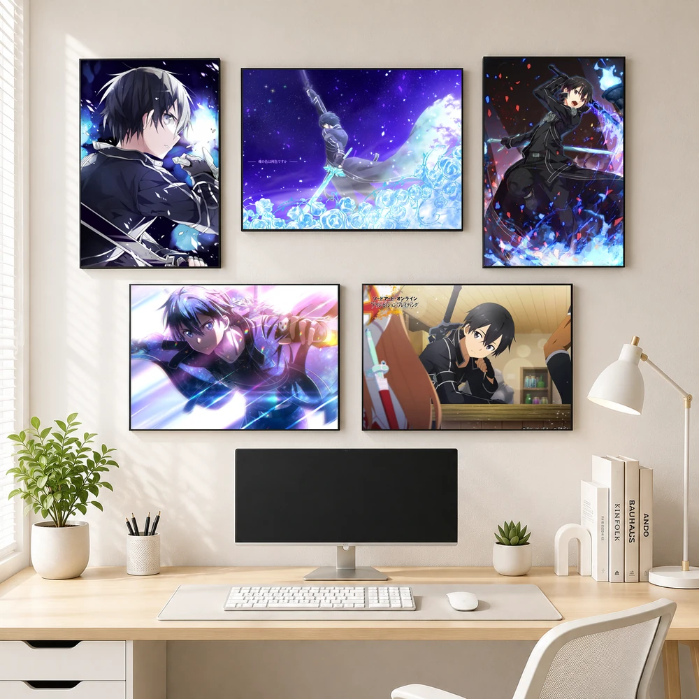 Poster A3 Kirito Anime Manga Light Novel Sword Art Online Bền Đẹp Có Cán Màng Bóng Bề Mặt