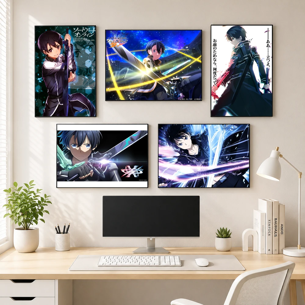 Poster A3 Kirito Anime Manga Light Novel Sword Art Online Bền Đẹp Có Cán Màng Bóng Bề Mặt