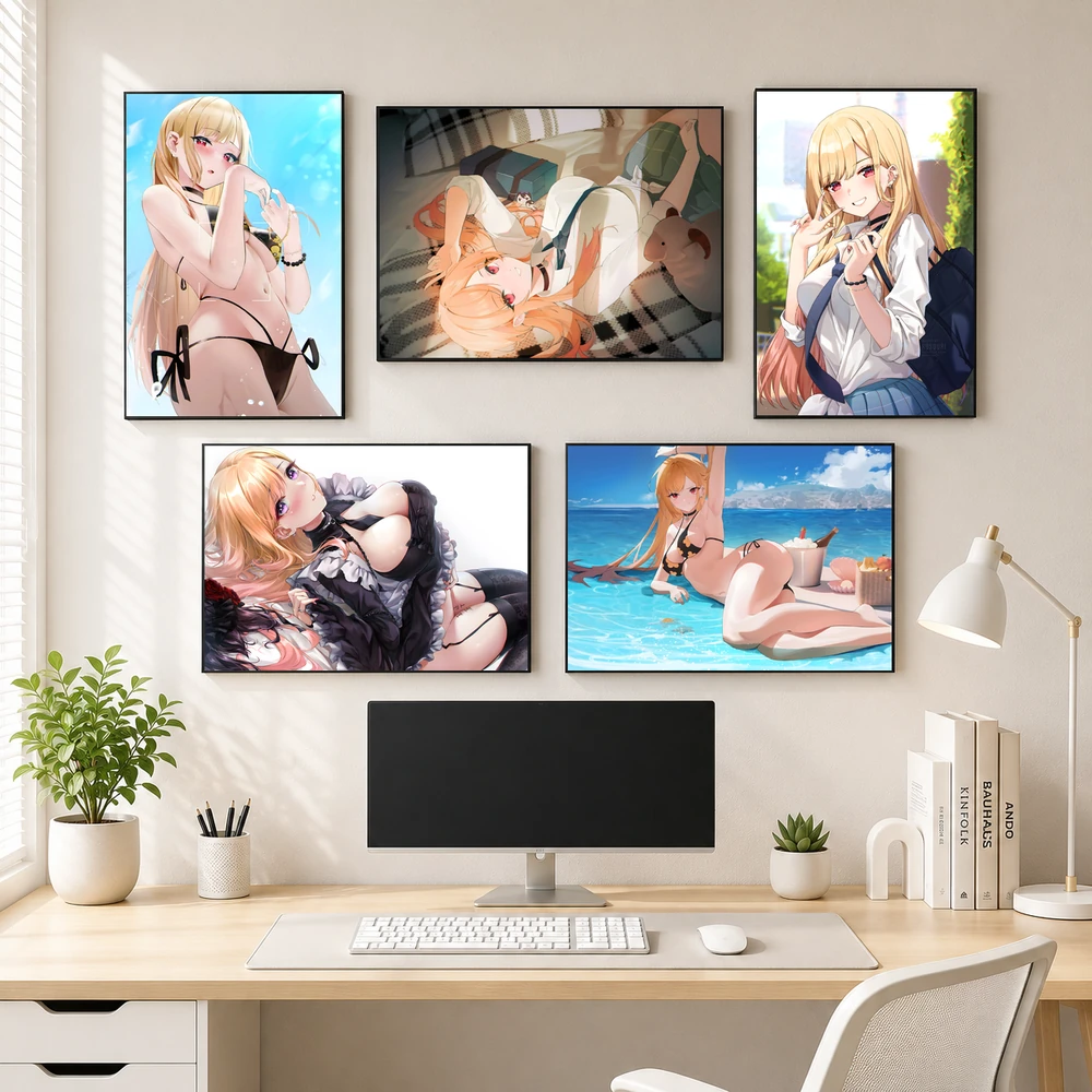 Poster A3 Kitagawa Marin Anime Manga Búp Bê Thử Đồ Bền Đẹp Có Cán Màng Bóng Bề Mặt
