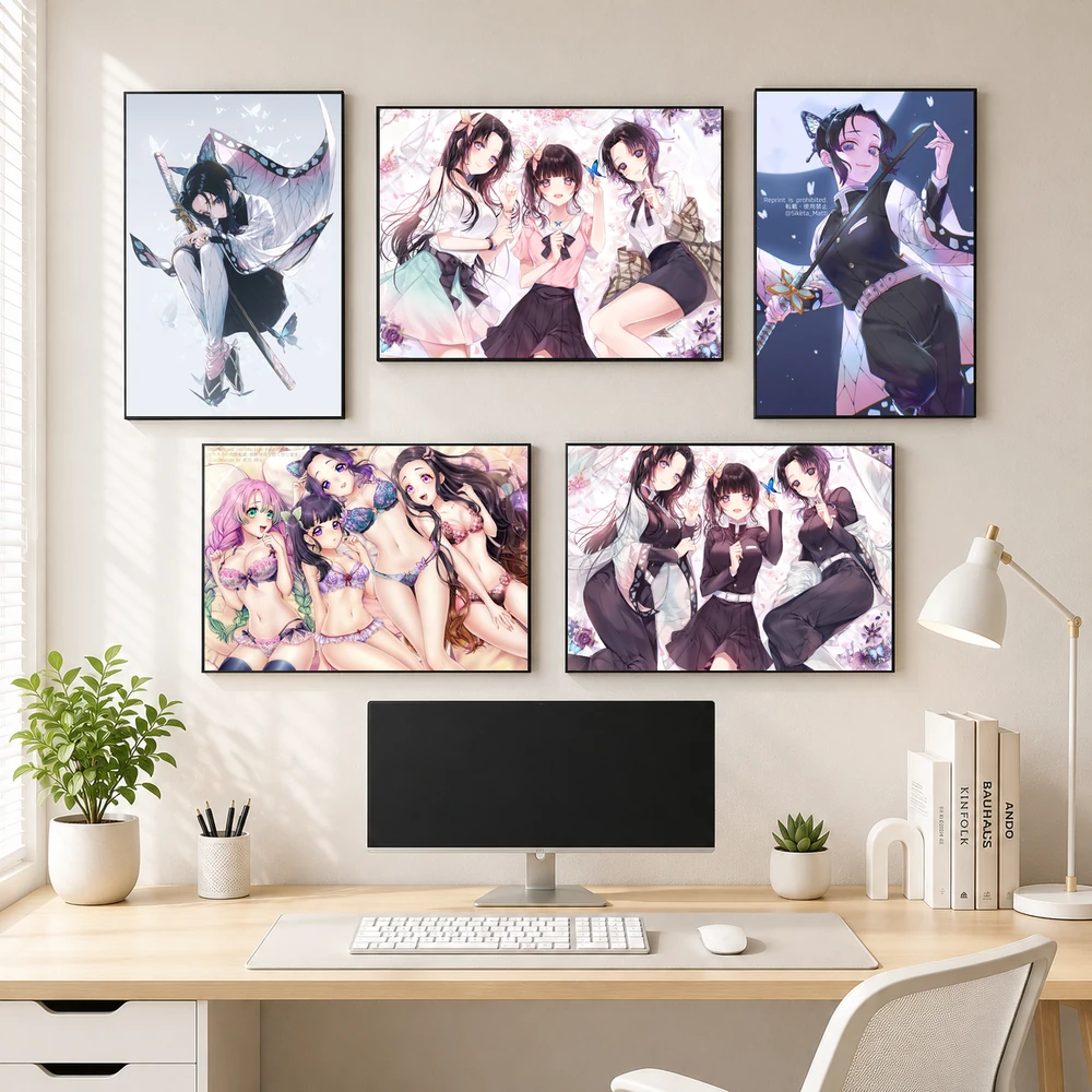 Poster A3 Kochou Shinobu Anime Manga Kimetsu No Yaiba Bền Đẹp Có Cán Màng Bóng Bề Mặt