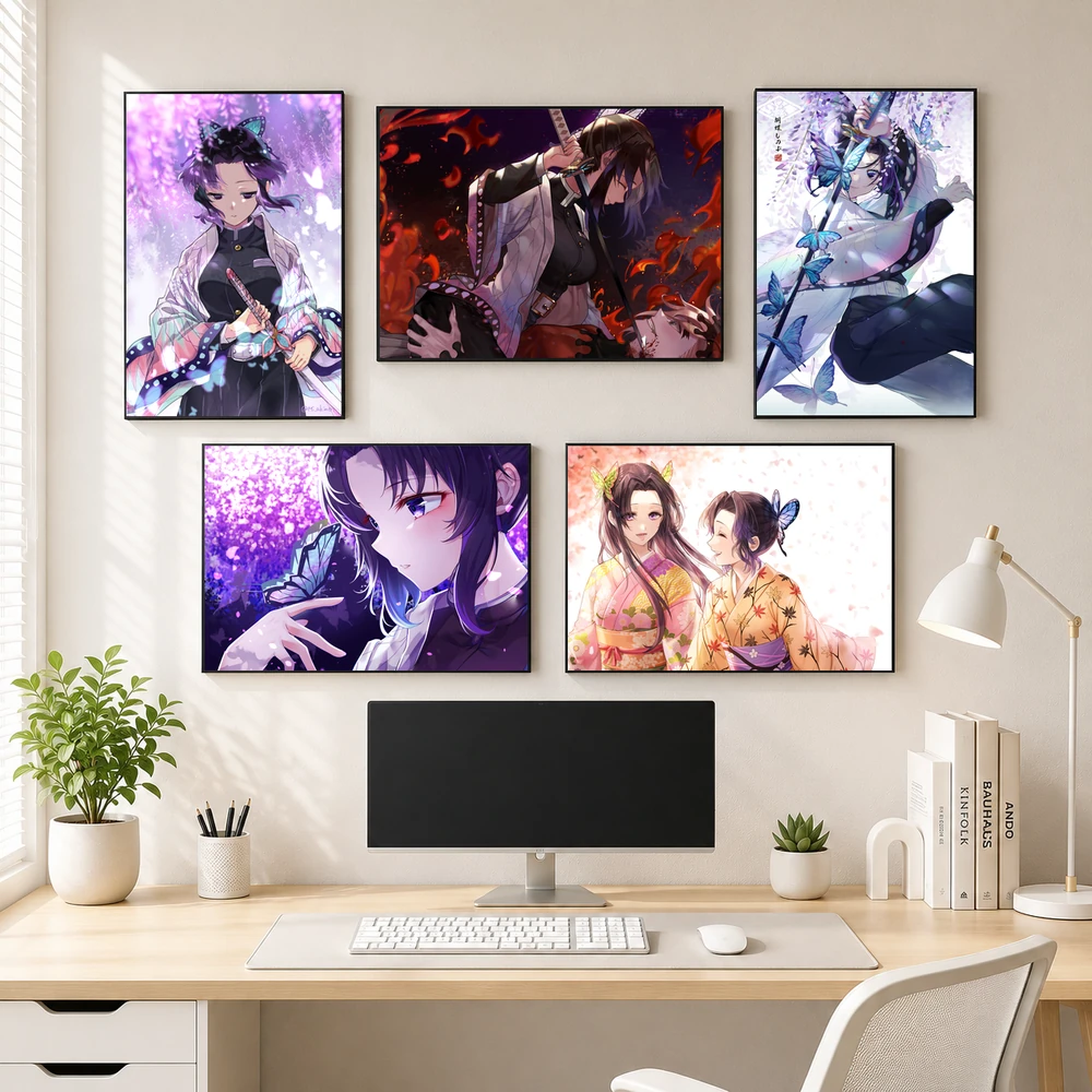Poster A3 Kochou Shinobu Anime Manga Kimetsu No Yaiba Bền Đẹp Có Cán Màng Bóng Bề Mặt