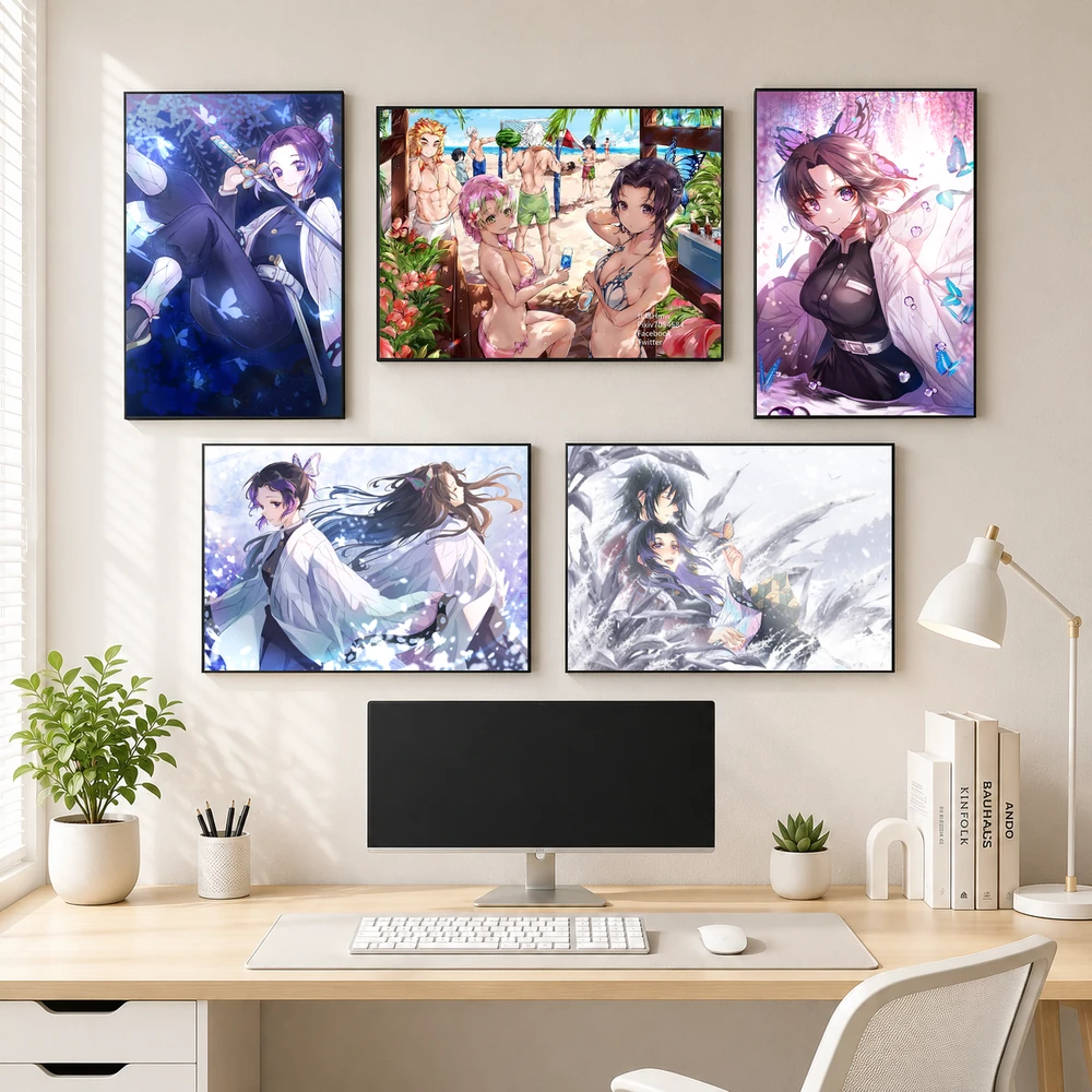 Poster A3 Kochou Shinobu Anime Manga Kimetsu No Yaiba Bền Đẹp Có Cán Màng Bóng Bề Mặt