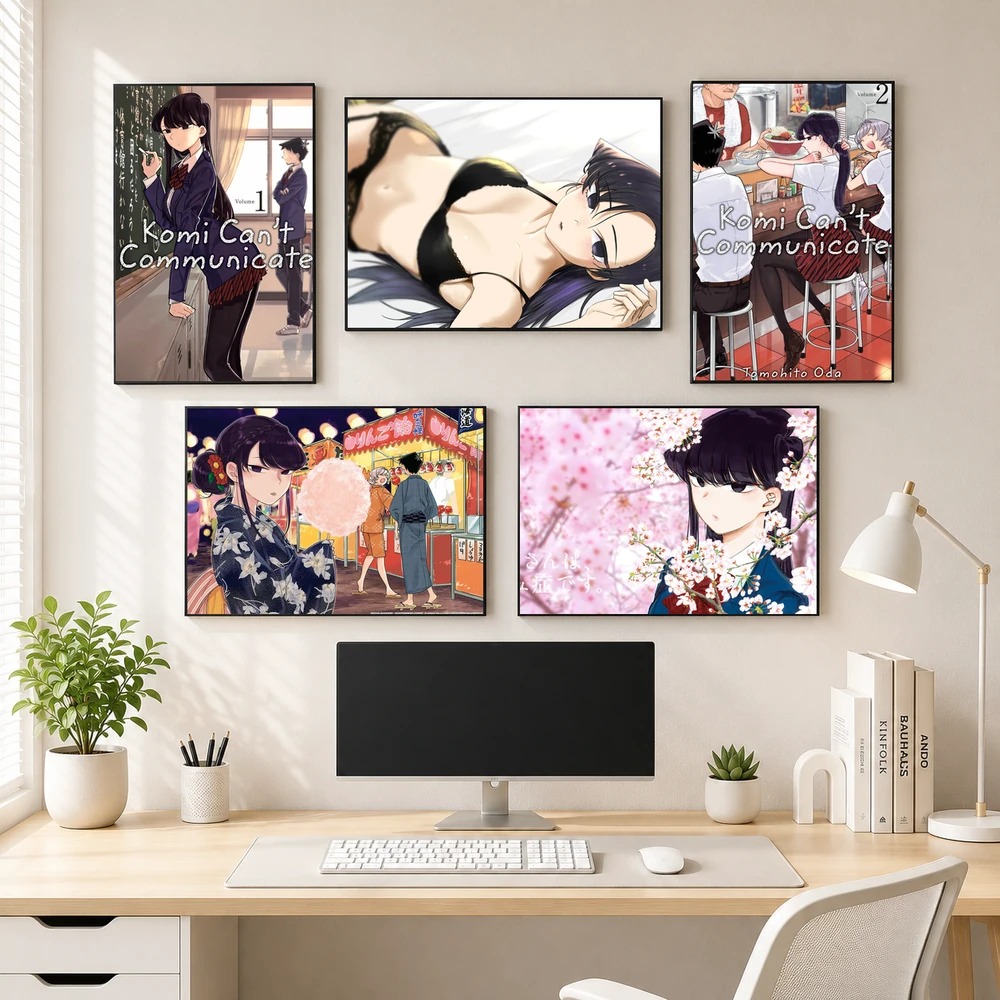 Poster A3 Komi Anime Manga Nữ thần Sợ Giao TIếp Bền Đẹp Có Cán Màng Bóng Bề Mặt