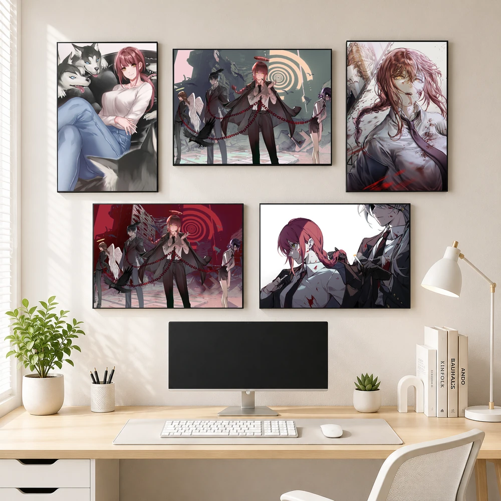Poster A3 Makima Anime Chainsaw Man Bền Đẹp Có Cán Màng Bóng Bề Mặt