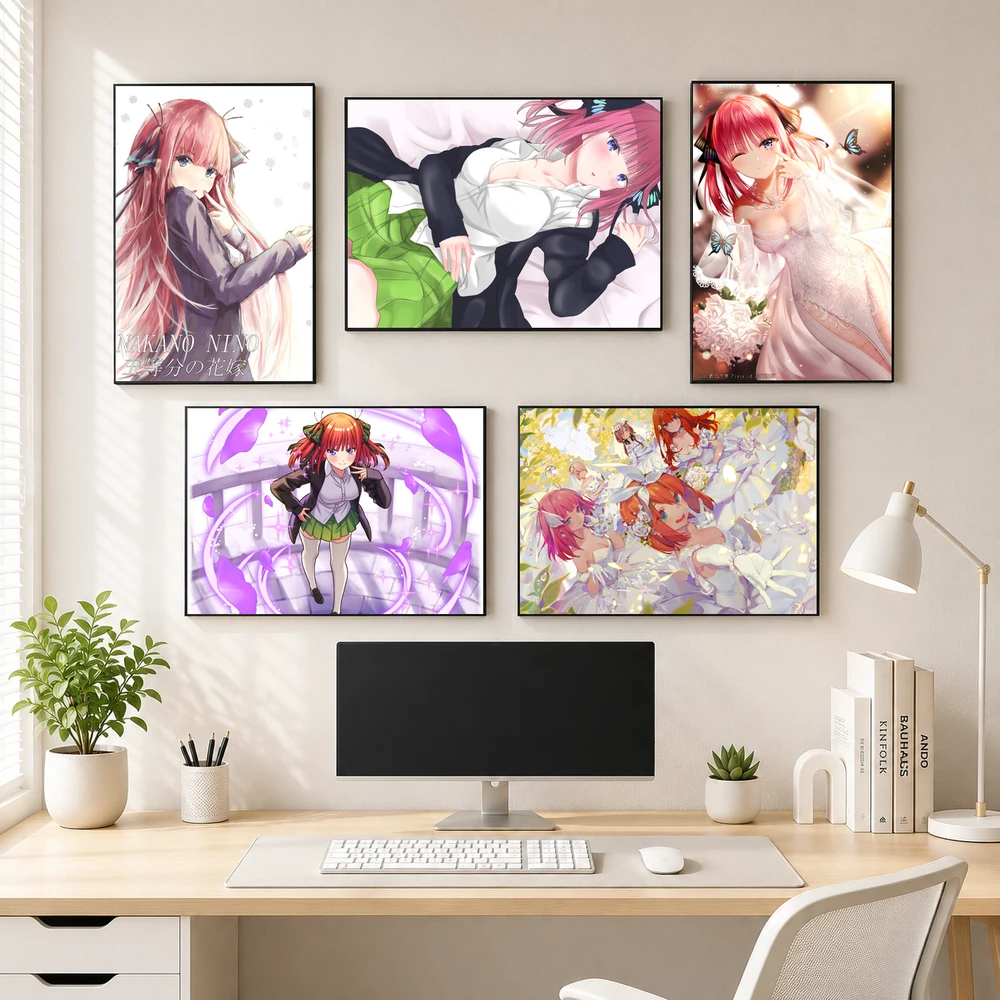 Poster A3 Nakano Nino Anime Manga Gotoubun Nhà Có 5 Nàng Dâu Bền Đẹp Có Cán Màng Bóng Bề Mặt
