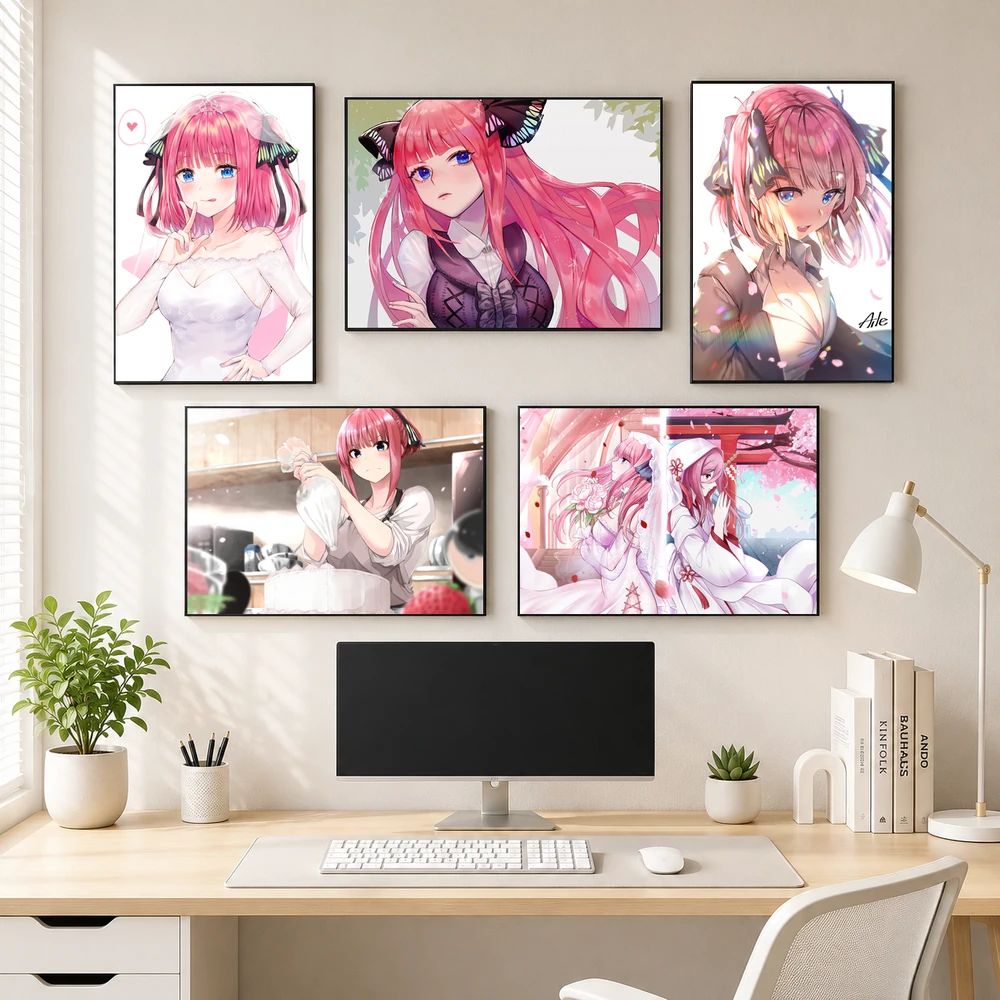 Poster A3 Nakano Nino Anime Manga Gotoubun Nhà Có 5 Nàng Dâu Bền Đẹp Có Cán Màng Bóng Bề Mặt