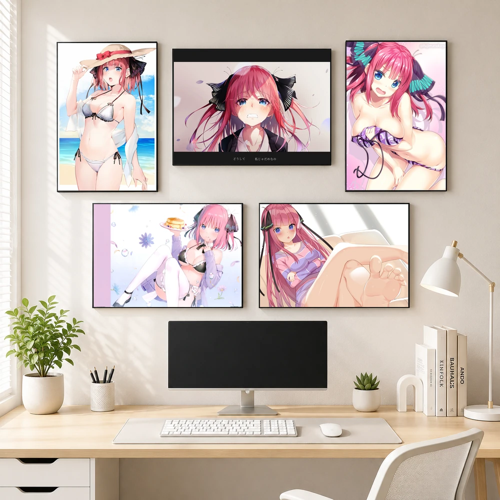 Poster A3 Nakano Nino Anime Manga Gotoubun Nhà Có 5 Nàng Dâu Bền Đẹp Có Cán Màng Bóng Bề Mặt