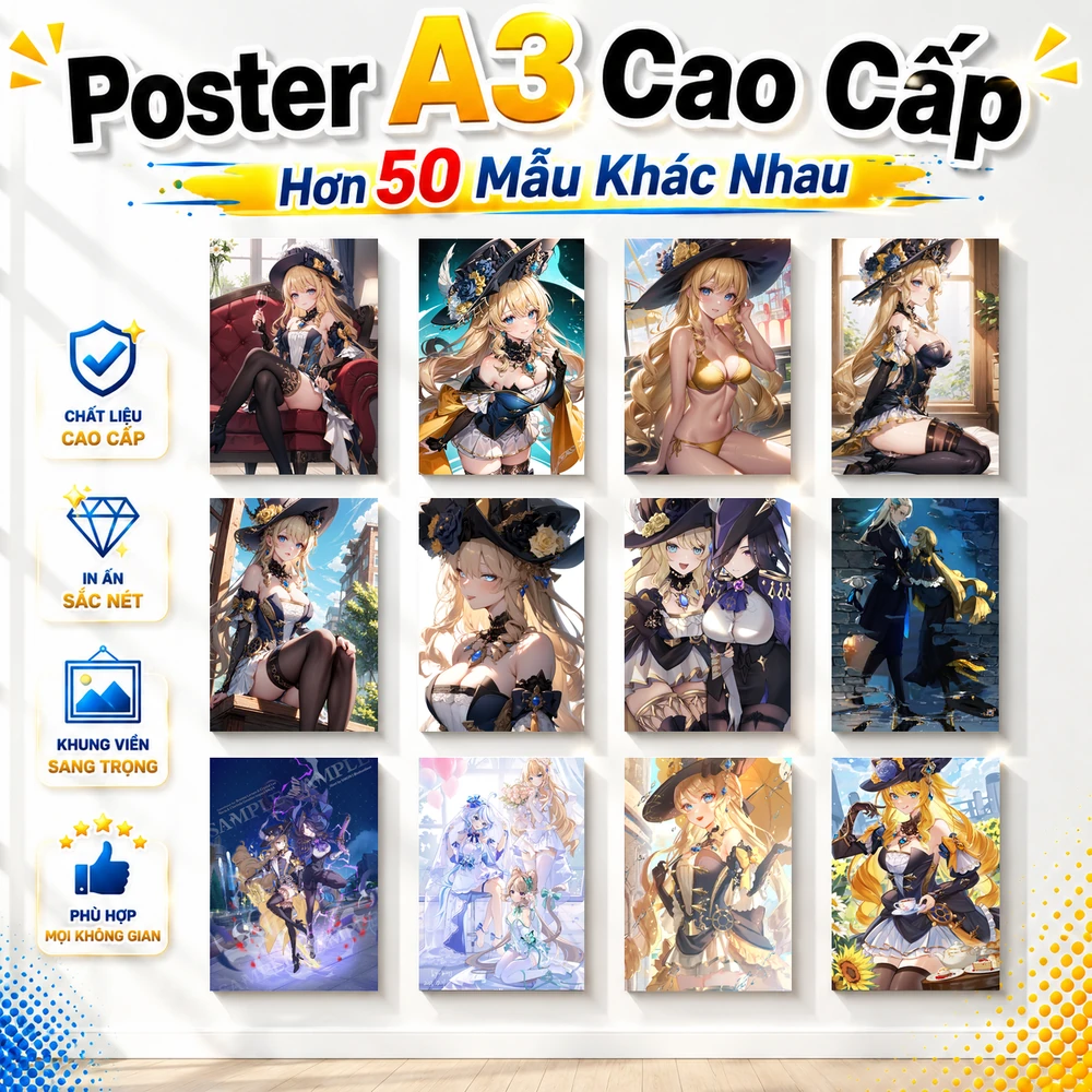 Poster A3 Navia Game Genshin Impact Bền Đẹp Có Cán Màng Bóng Bề Mặt