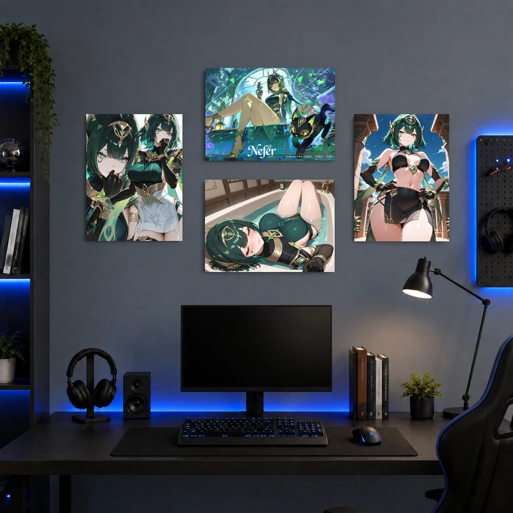 Poster A3 Nefer Genshin Impact Bền Đẹp Có Cán Màng Bóng Bề Mặt