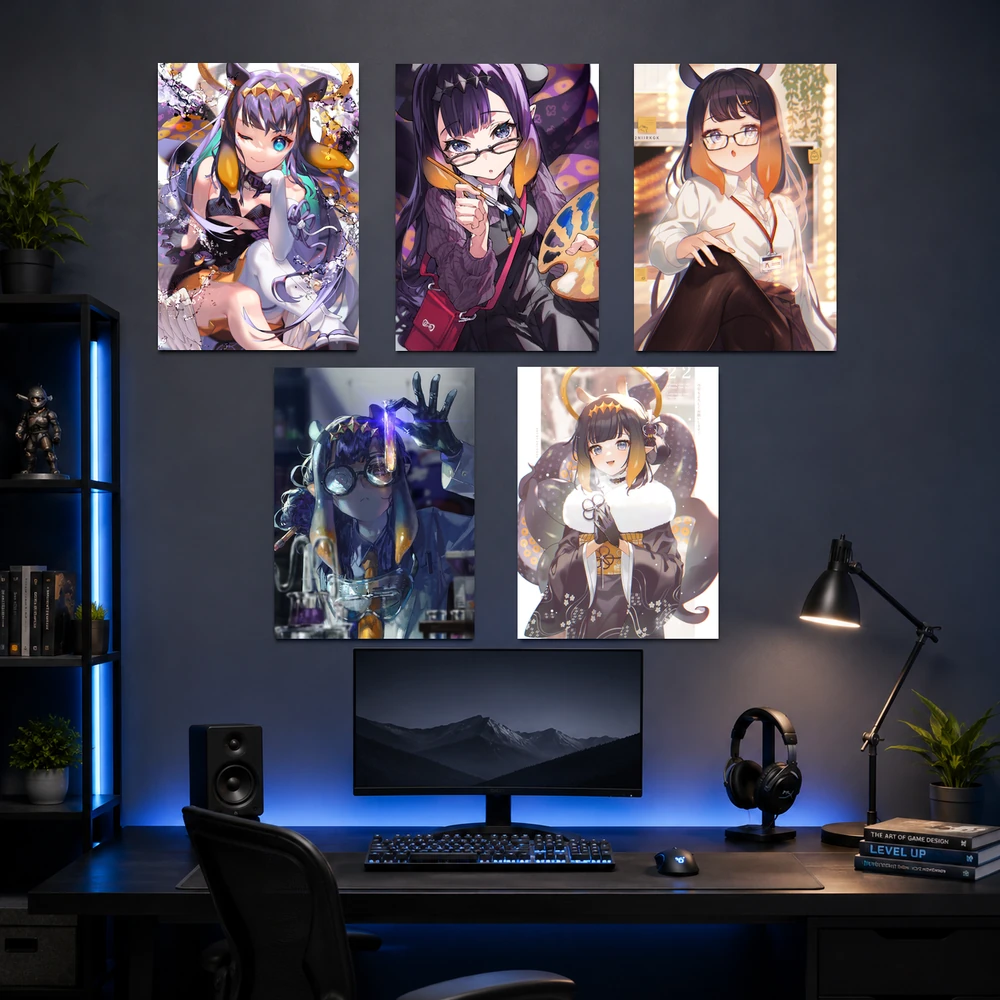 Poster A3 Ninomae Ina'nis Nhân Vật IDOL Hololive Bền Đẹp Có Cán Màng Bóng Bề Mặt
