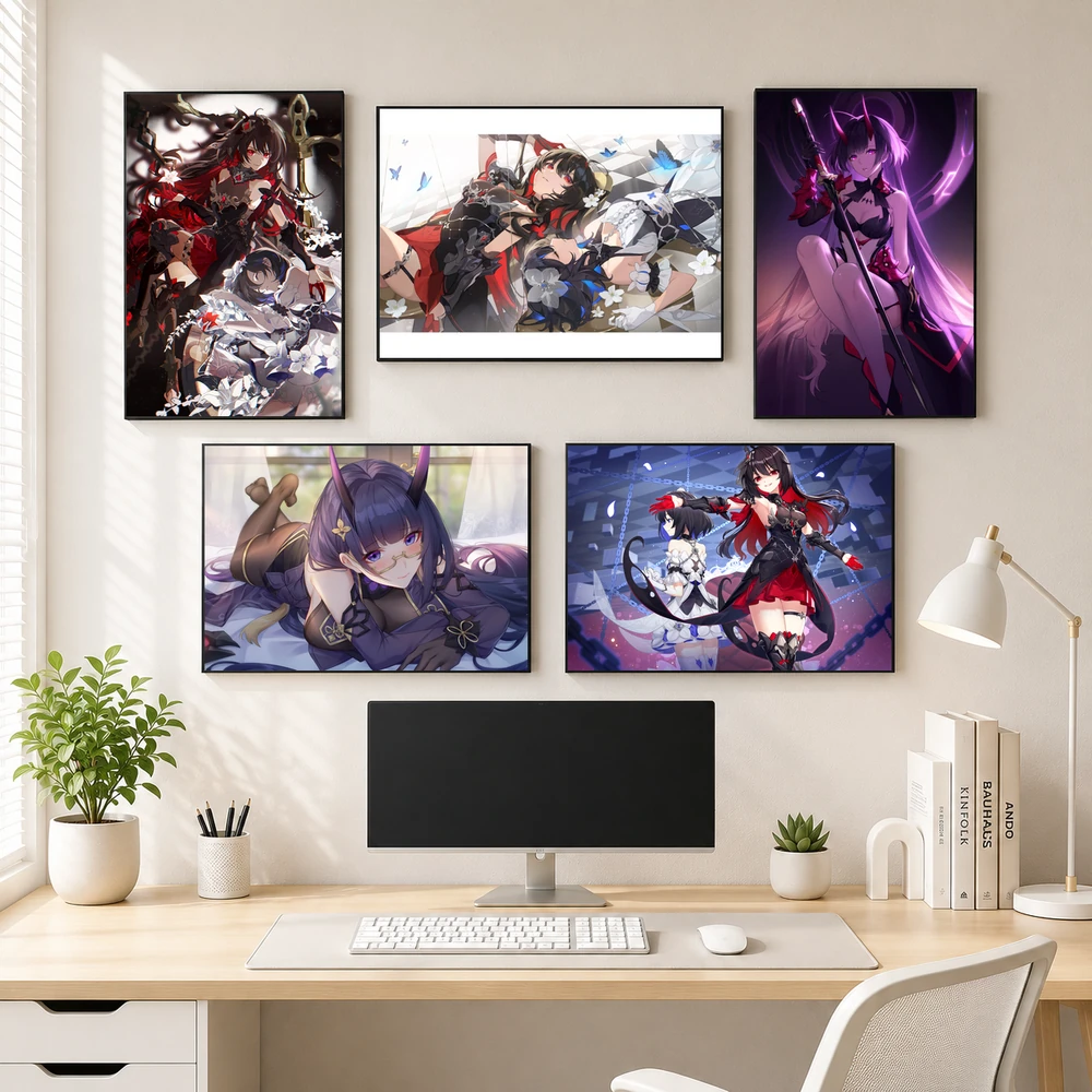 Poster A3 Raiden Mei & Seele Veliona Game Honkai Impact 3rd Bền Đẹp Có Cán Màng Bóng Bề Mặt