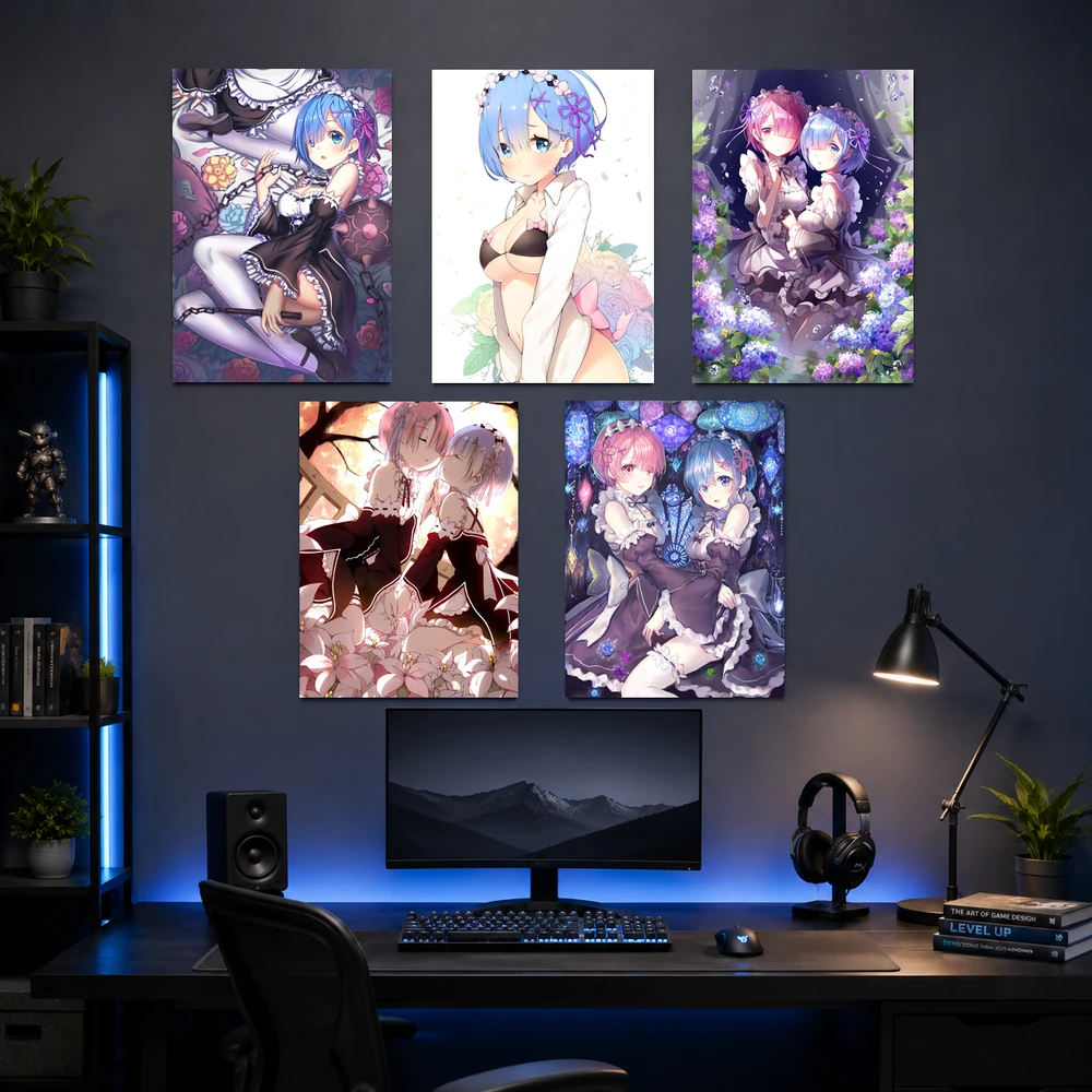 Poster A3 Rem Tổng Hợp 1 Anime Manga LightNovel Re Zero Bền Đẹp Có Cán Màng Bóng Bề Mặt