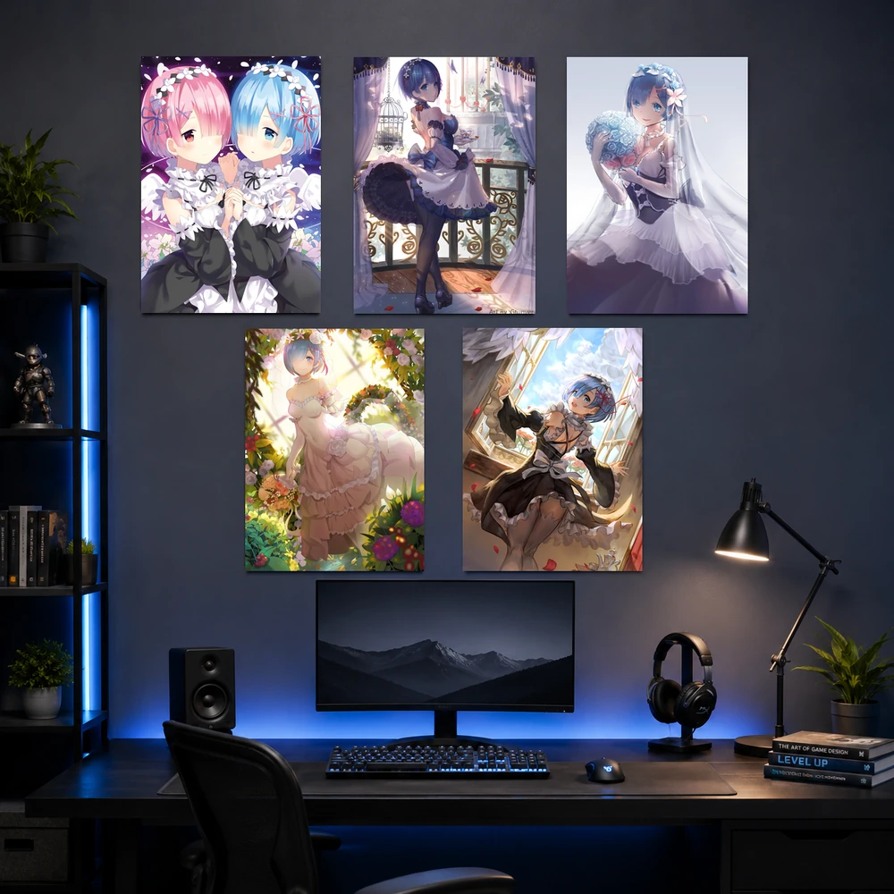 Poster A3 Rem Tổng Hợp 1 Anime Manga LightNovel Re Zero Bền Đẹp Có Cán Màng Bóng Bề Mặt