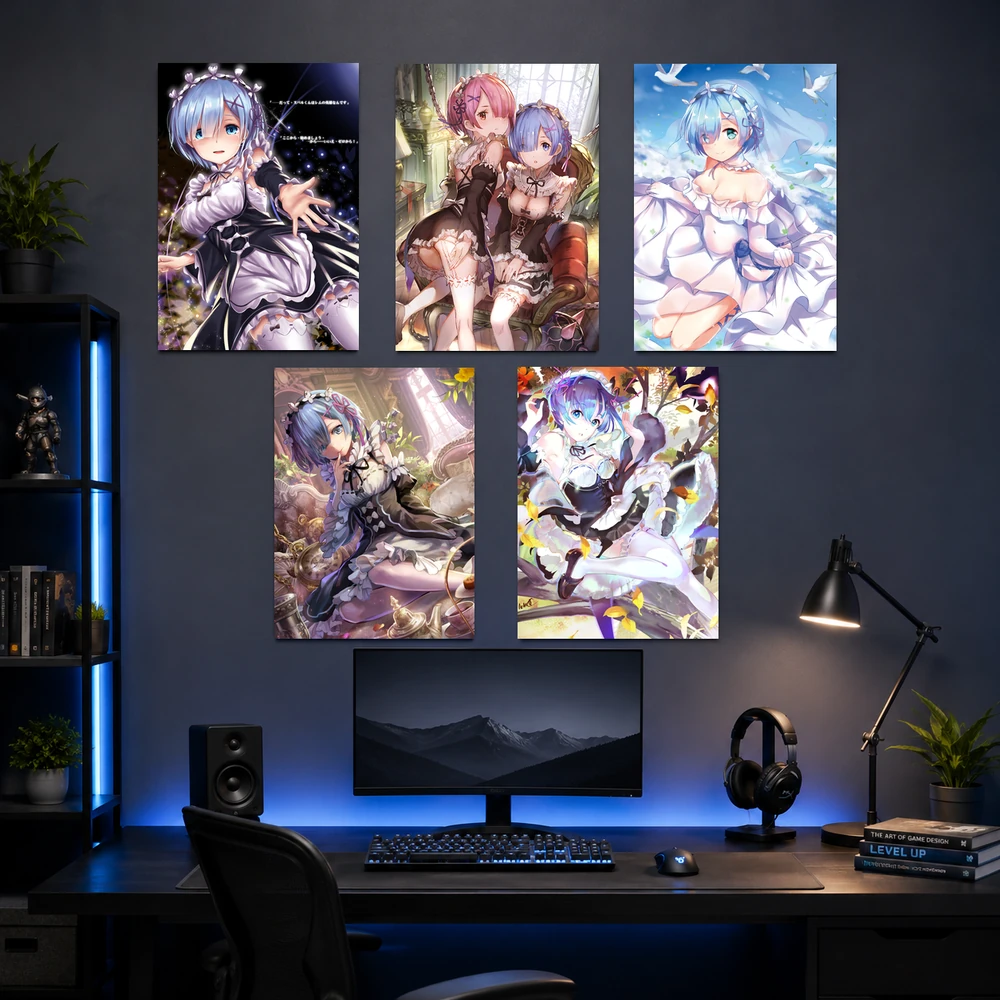 Poster A3 Rem Tổng Hợp 1 Anime Manga LightNovel Re Zero Bền Đẹp Có Cán Màng Bóng Bề Mặt