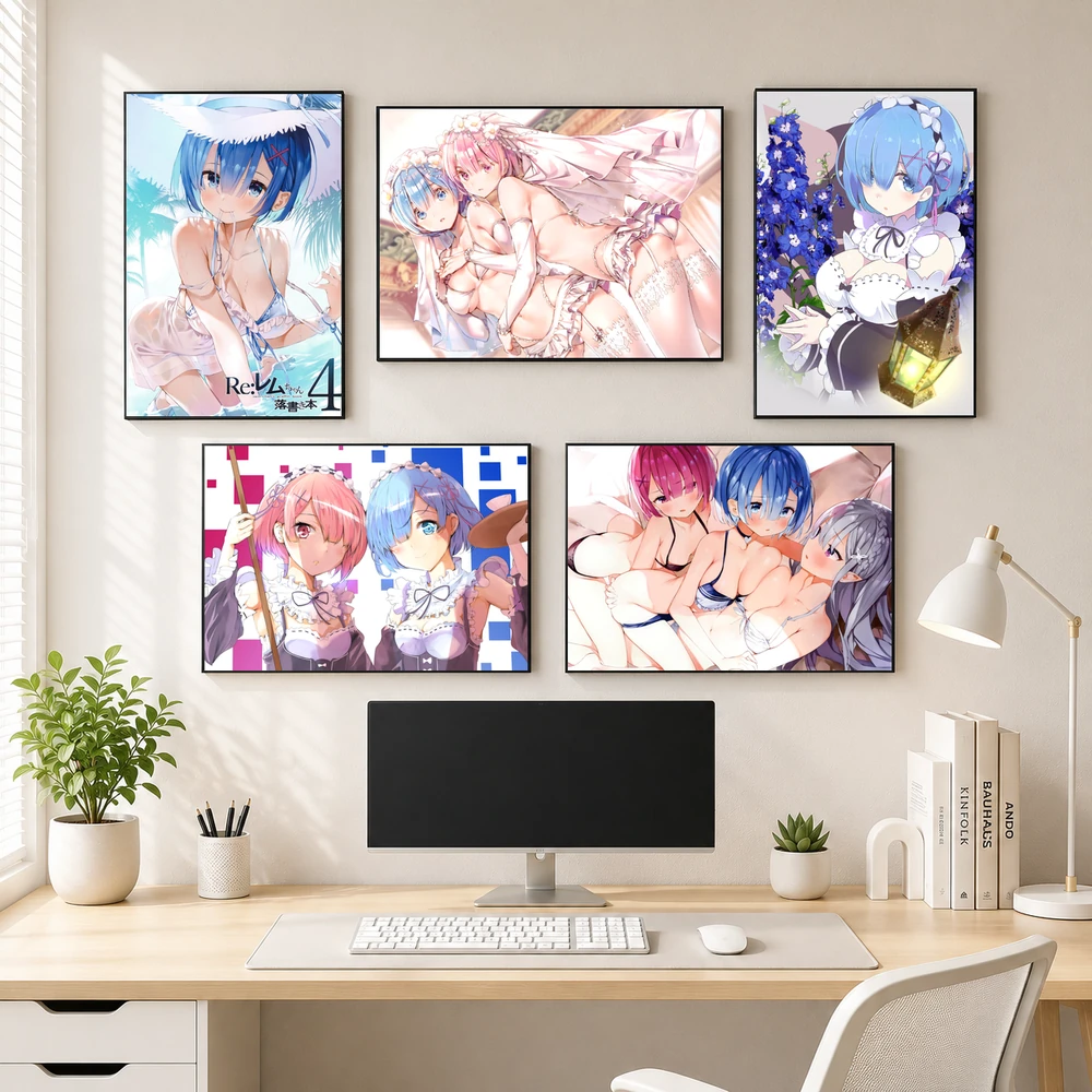 Poster A3 Rem Tổng Hợp 2 Anime Manga LightNovel Re Zero Bền Đẹp Có Cán Màng Bóng Bề Mặt