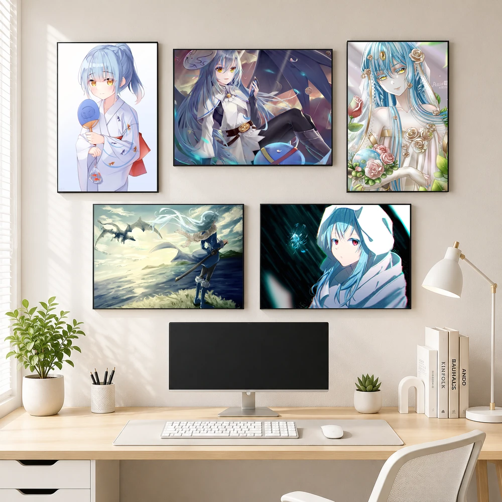 Poster A3 Rimuru Anime Manga LightNovel Slime Datta Ken Chuyển Sinh Thành Slime Bền Đẹp Có Cán Màng Bóng Bề Mặt