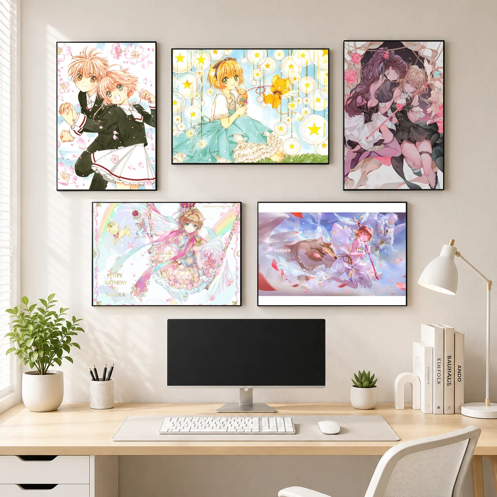 Poster A3 Sakura Thủ Lĩnh Thẻ Bài Anime Manga Cardcaptor Sakura Thủ lĩnh thẻ bài Bền Đẹp Có Cán Màng Bóng Bề Mặt