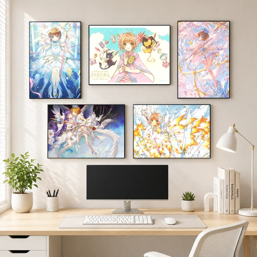 Poster A3 Sakura Thủ Lĩnh Thẻ Bài Anime Manga Cardcaptor Sakura Thủ lĩnh thẻ bài Bền Đẹp Có Cán Màng Bóng Bề Mặt