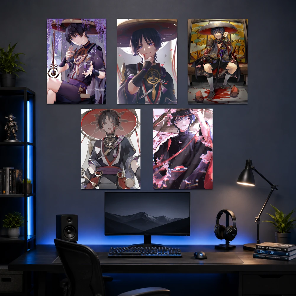 Poster A3 Scaramouche TH.1 Game Genshin Impact Bền Đẹp Có Cán Màng Bóng Bề Mặt