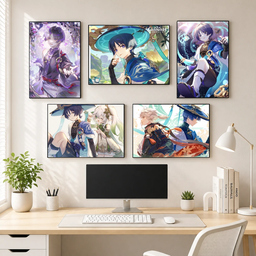 Poster A3 Scaramouche TH.2 Game Genshin Impact Bền Đẹp Có Cán Màng Bóng Bề Mặt