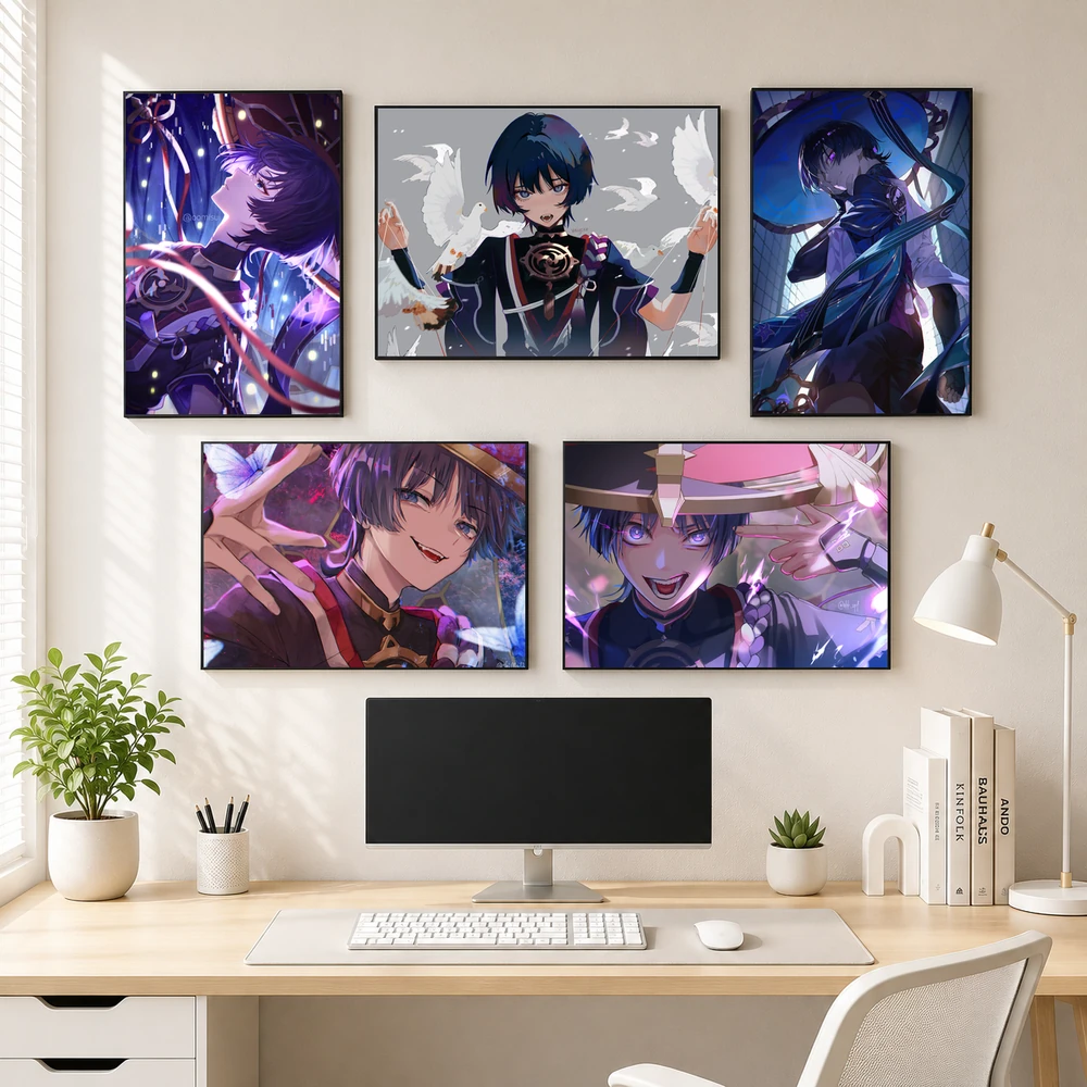 Poster A3 Scaramouche TH.2 Game Genshin Impact Bền Đẹp Có Cán Màng Bóng Bề Mặt