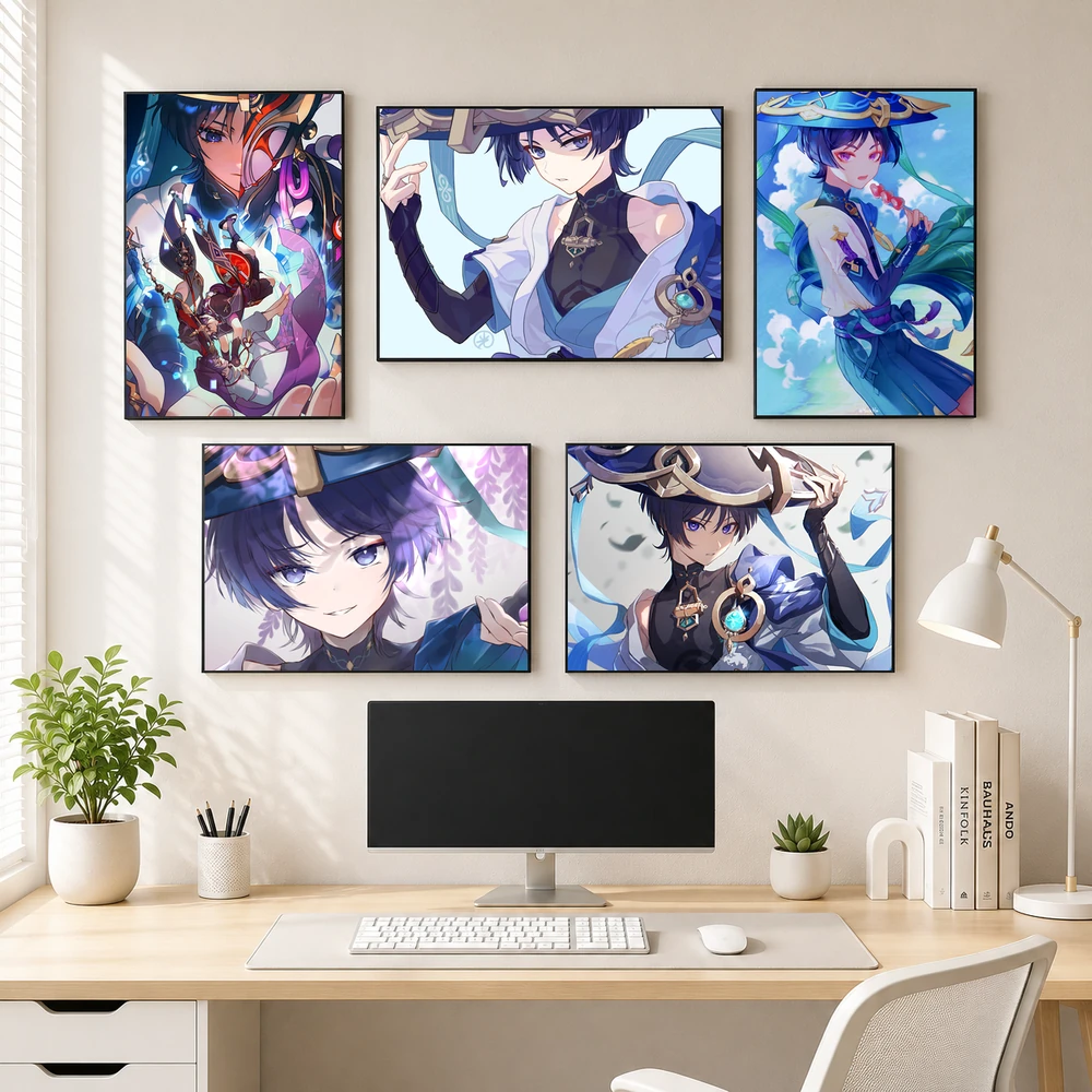 Poster A3 Scaramouche TH.2 Game Genshin Impact Bền Đẹp Có Cán Màng Bóng Bề Mặt