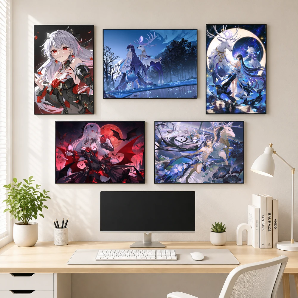 Poster A3 Seele Vollerei & Theresa Apocalypse Game Honkai Impact 3rd Bền Đẹp Có Cán Màng Bóng Bề Mặt