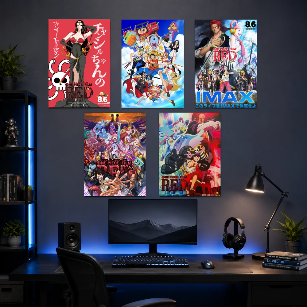 Poster A3 Tổng Hợp Anh OP RED Anime Manga One Piece Bền Đẹp Có Cán Màng Bóng Bề Mặt