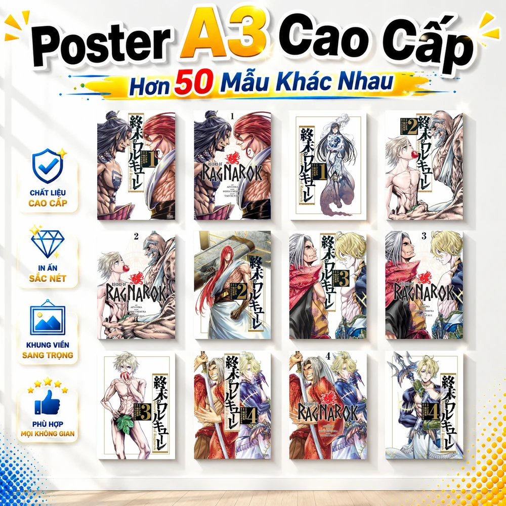 Poster A3 Tổng Hợp Ảnh ROR Anime Manga Record Of Ragnarok Bền Đẹp Có Cán Màng Bóng Bề Mặt