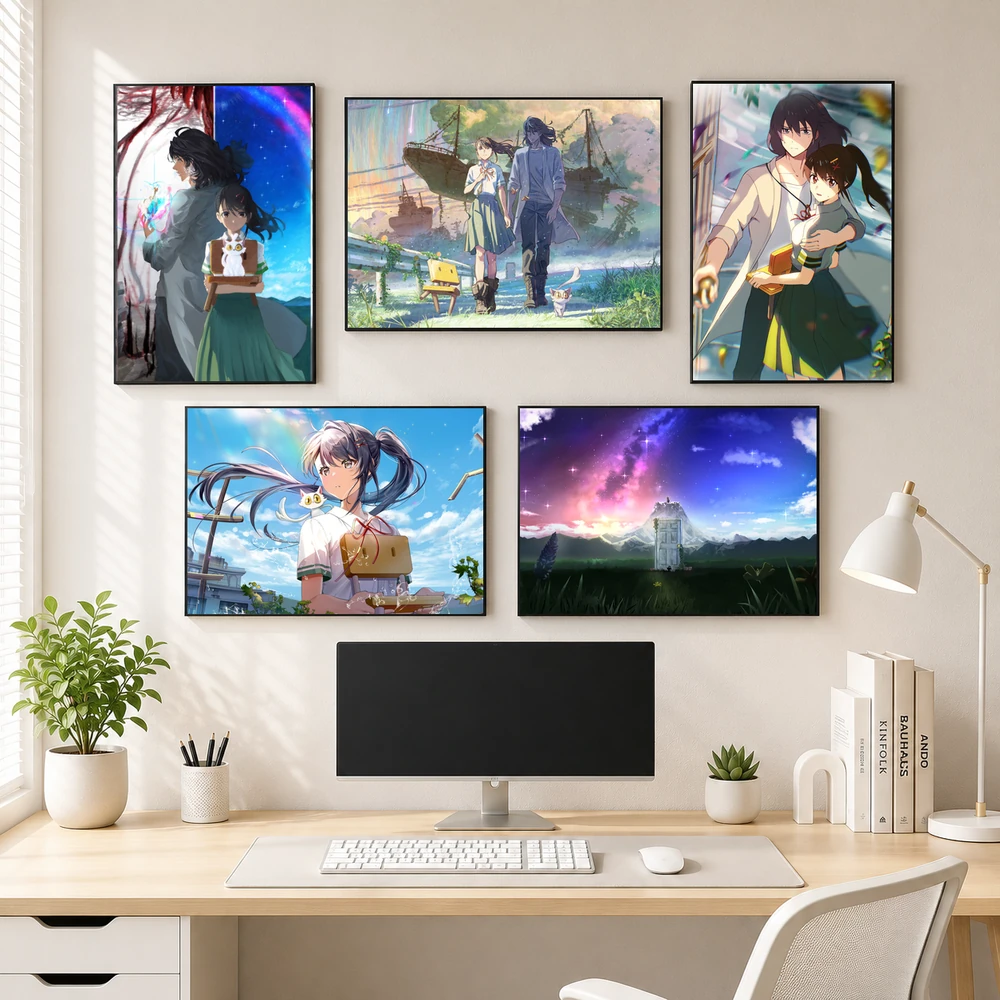 Poster A3 Tổng Hợp Ảnh Suzume Anime Movies Suzume no Tojimari Bền Đẹp Có Cán Màng Bóng Bề Mặt